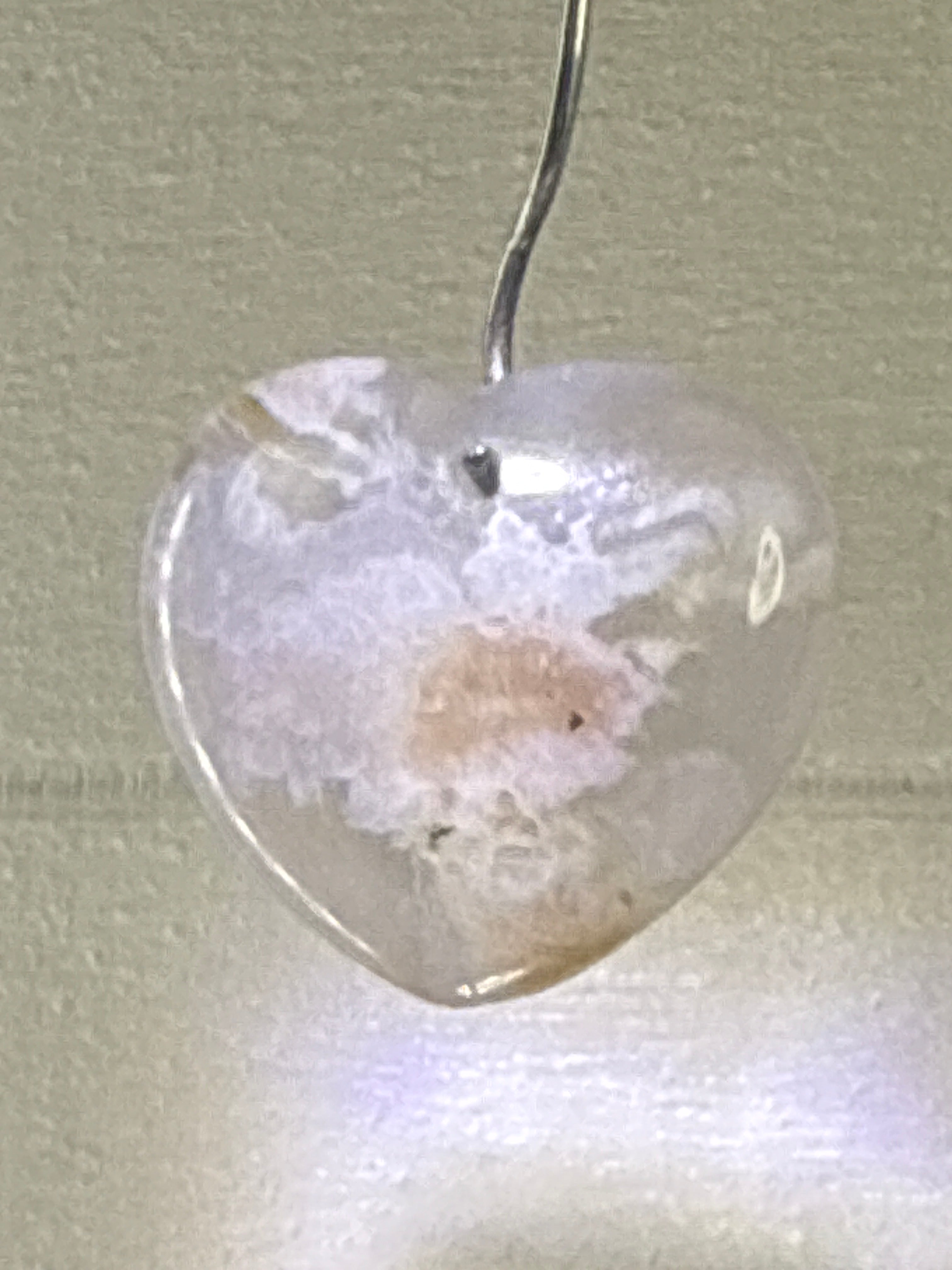 Flower Agate Heart Pendant