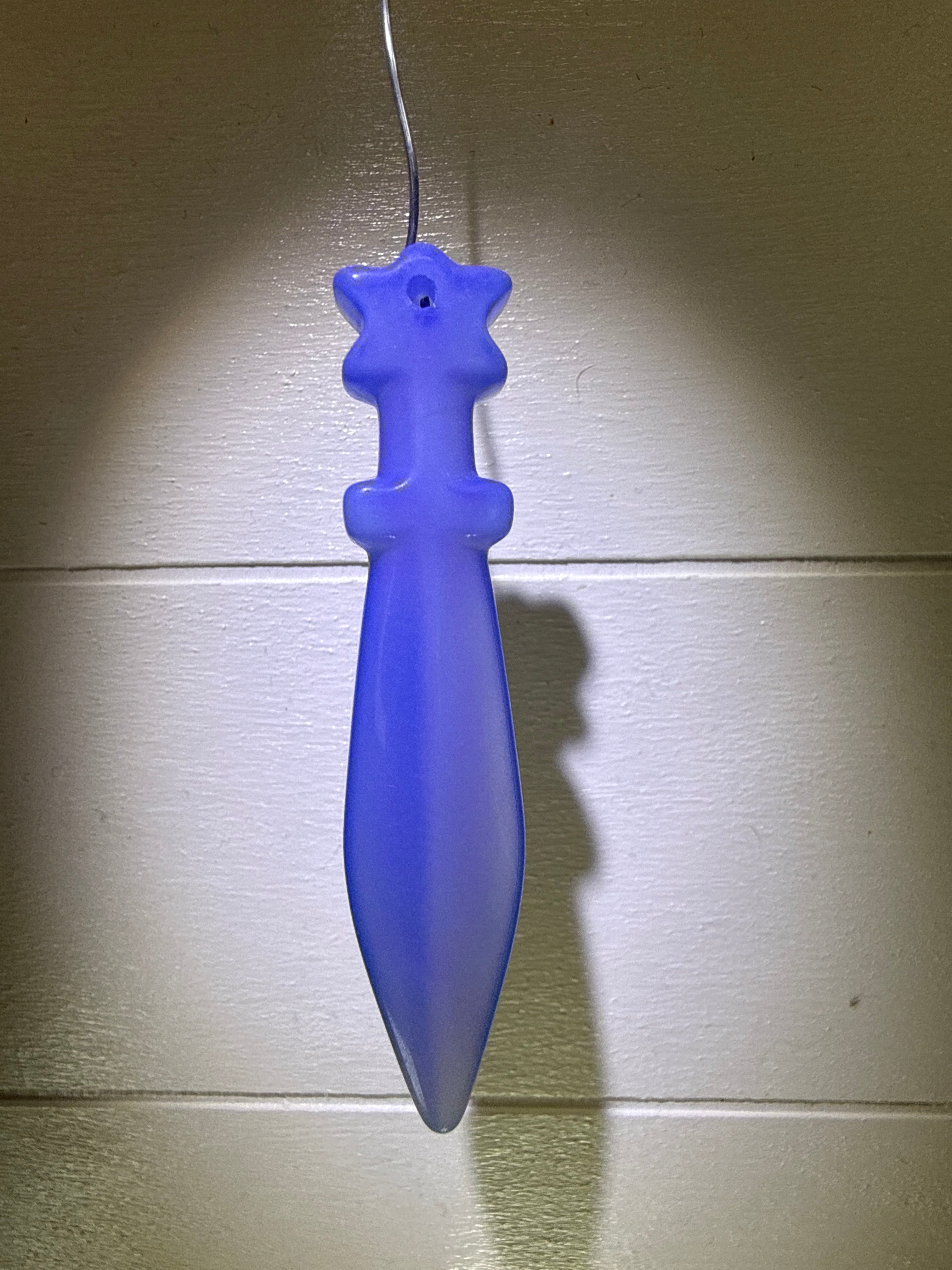 Blue Opalite Sword Carved Pendant