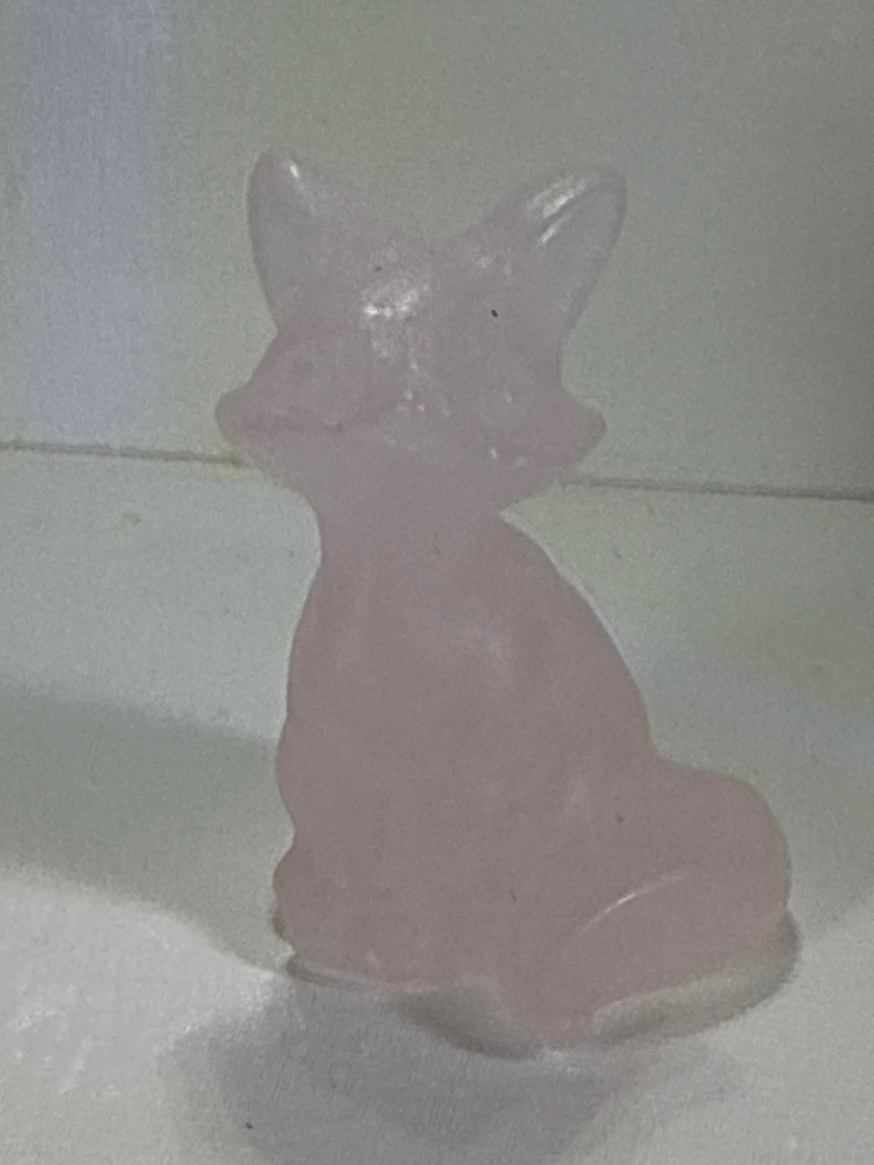 Rose Quartz Fox Carving