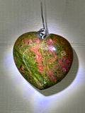 Unakite Heart Pendant