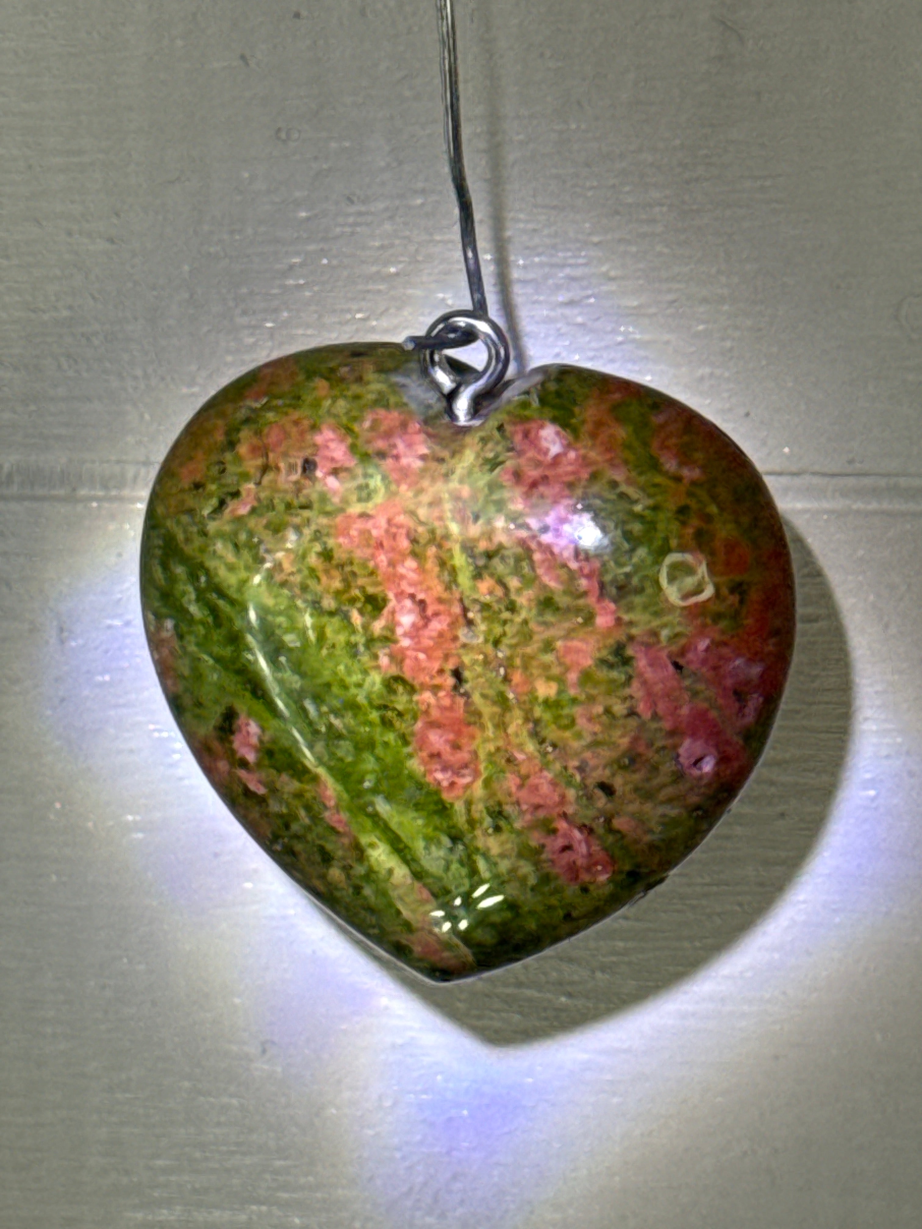 Unakite Heart Pendant