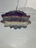 Carved Fluorite Lotus Pendant
