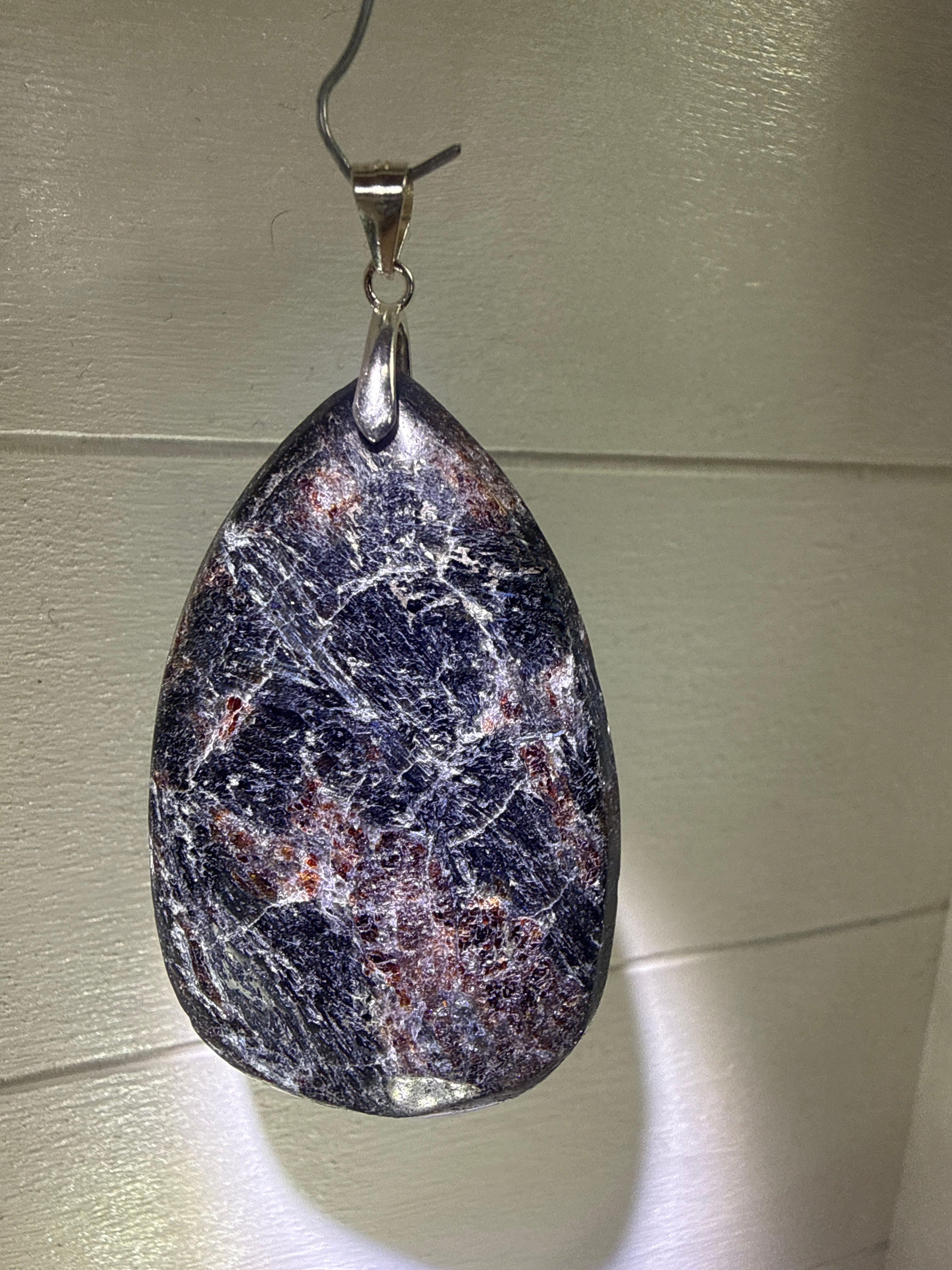 Garnet and Astrophyllite Pendant