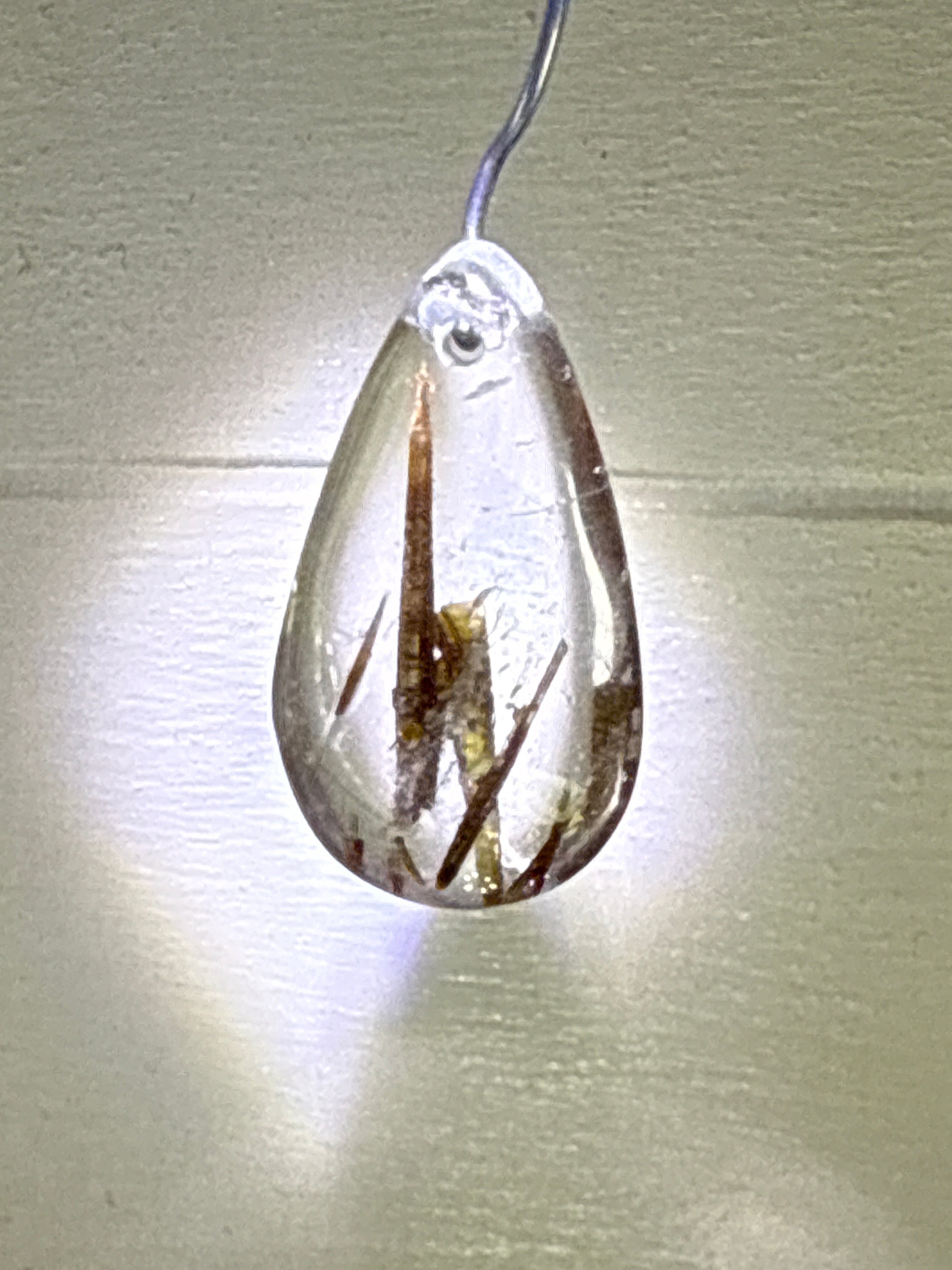 Green Tourmaline in Quartz Pendant