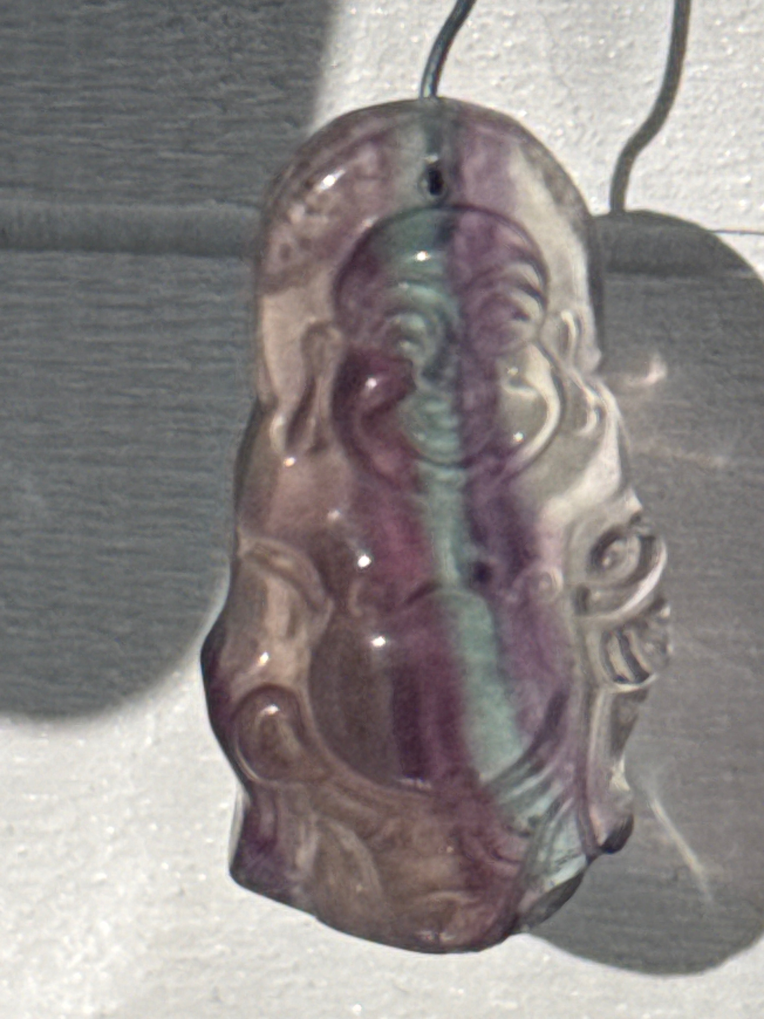 Carved Fluorite Buddah Pendant