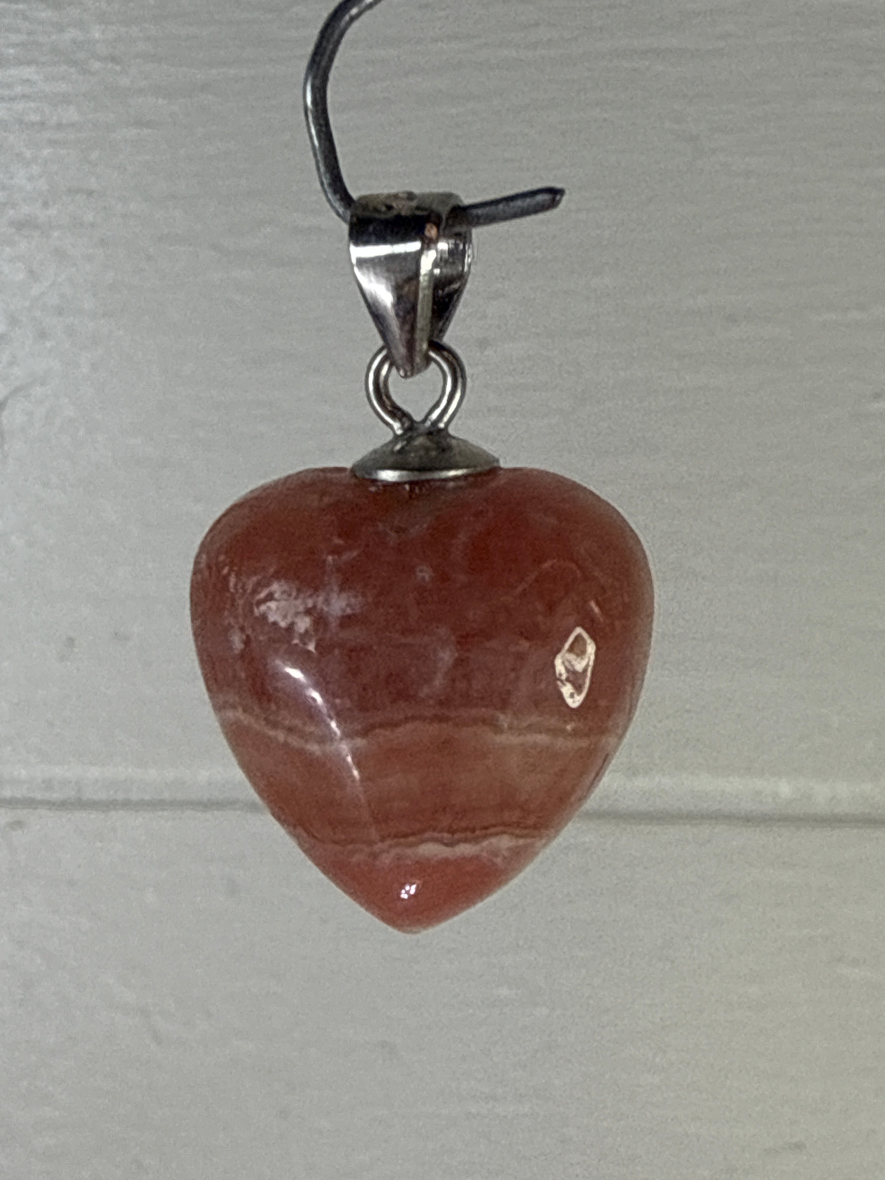 Rhodochrosite Heart Pendant