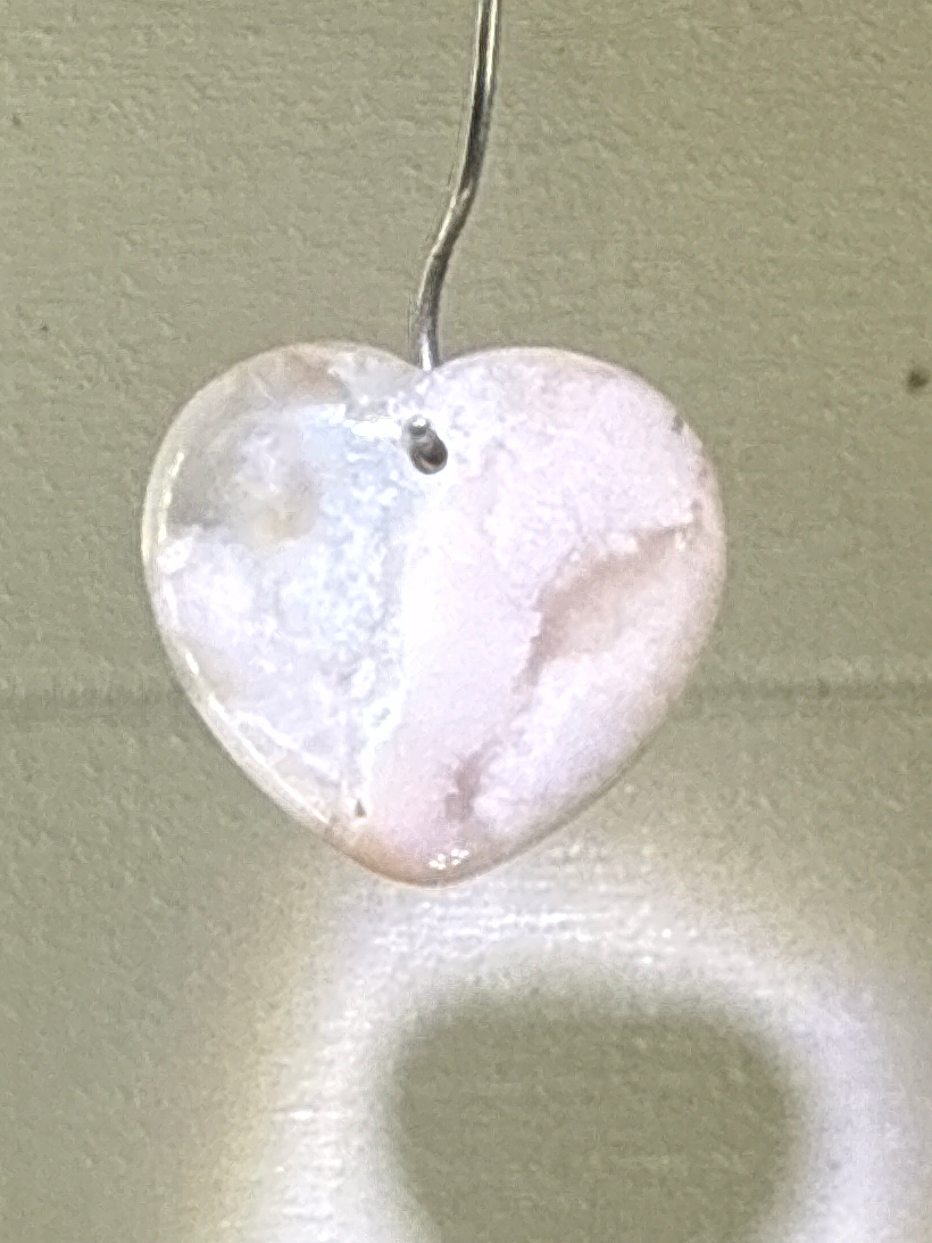 Flower Agate Heart Pendant