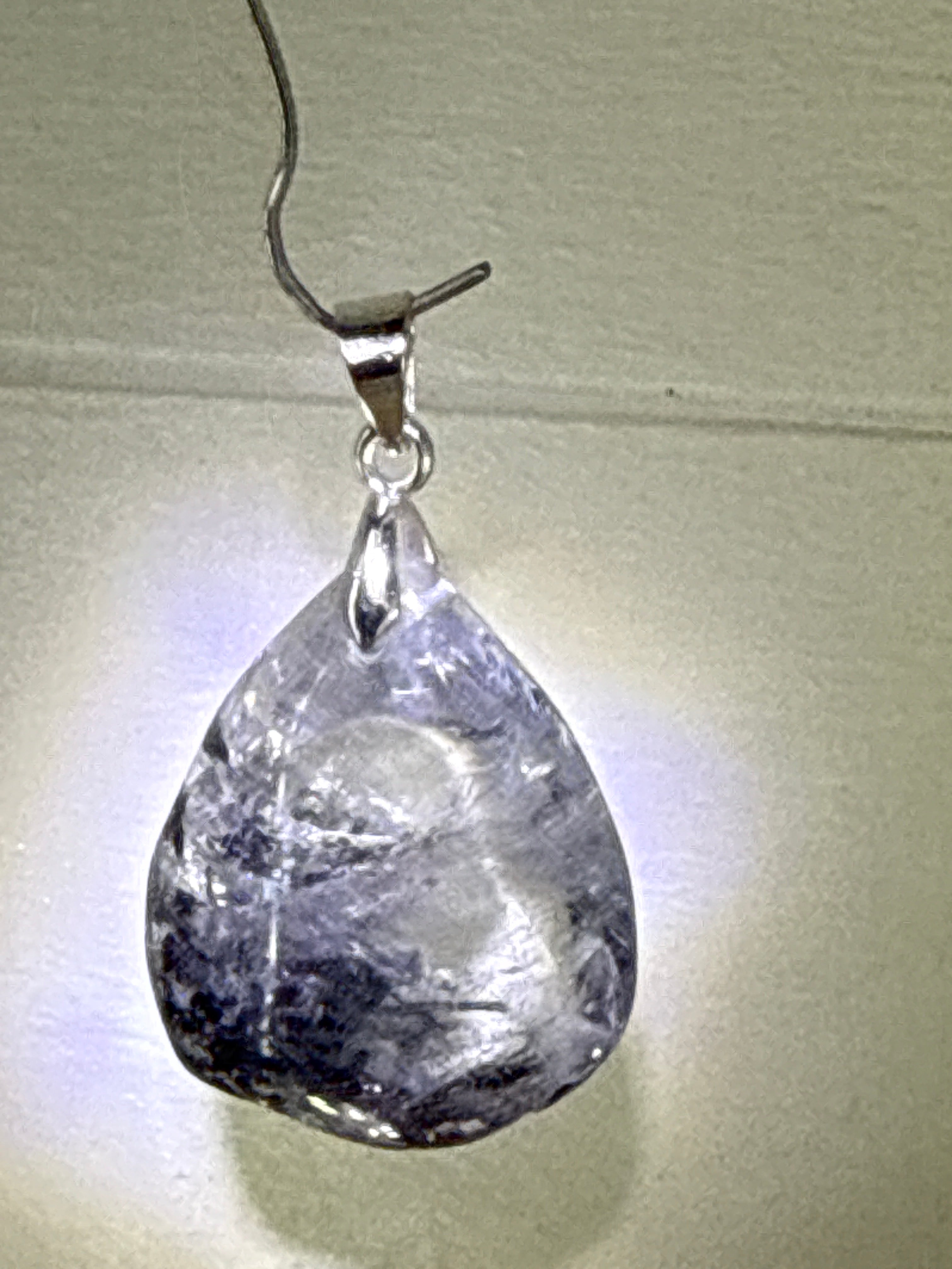 Black Tourmaline in Quartz Pendant