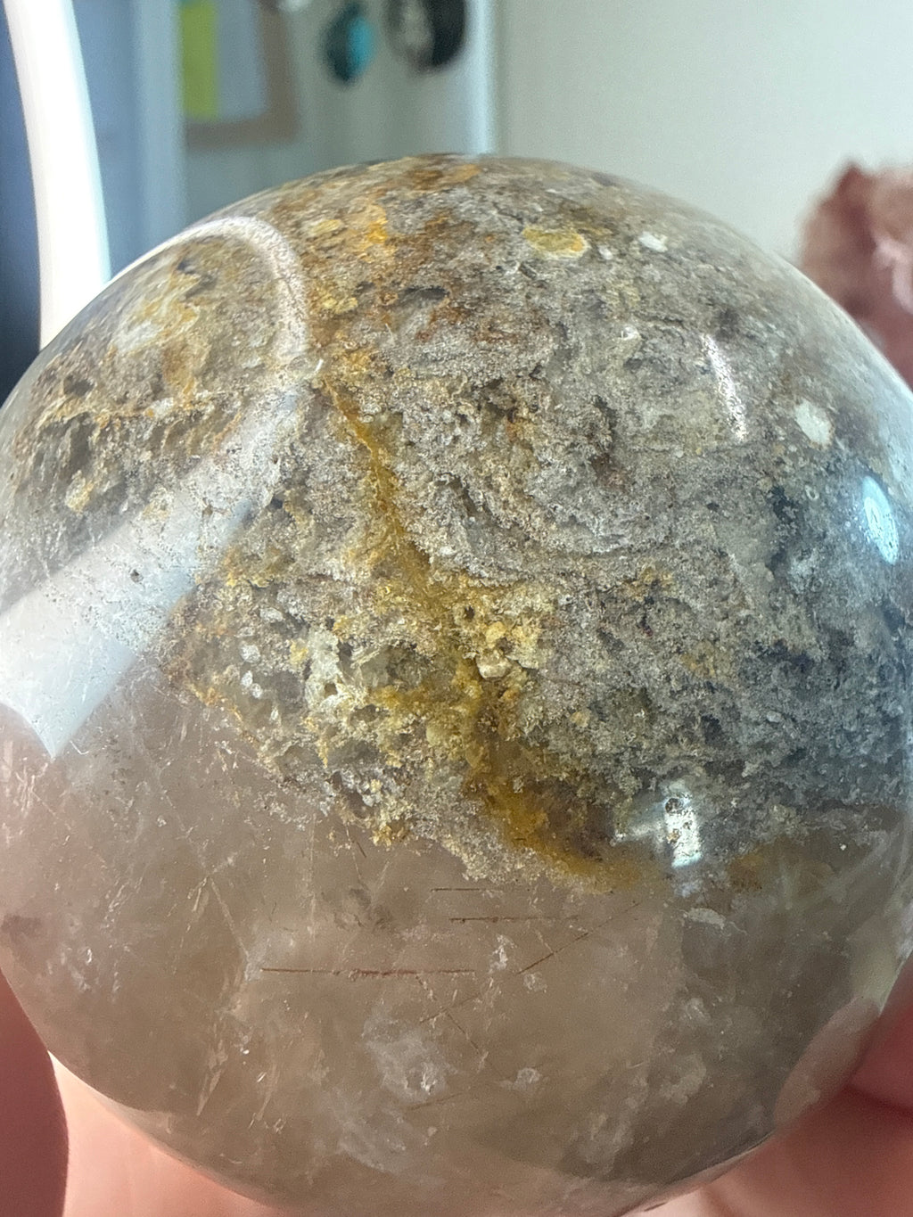 Rutile and Garden Quartz Sphere