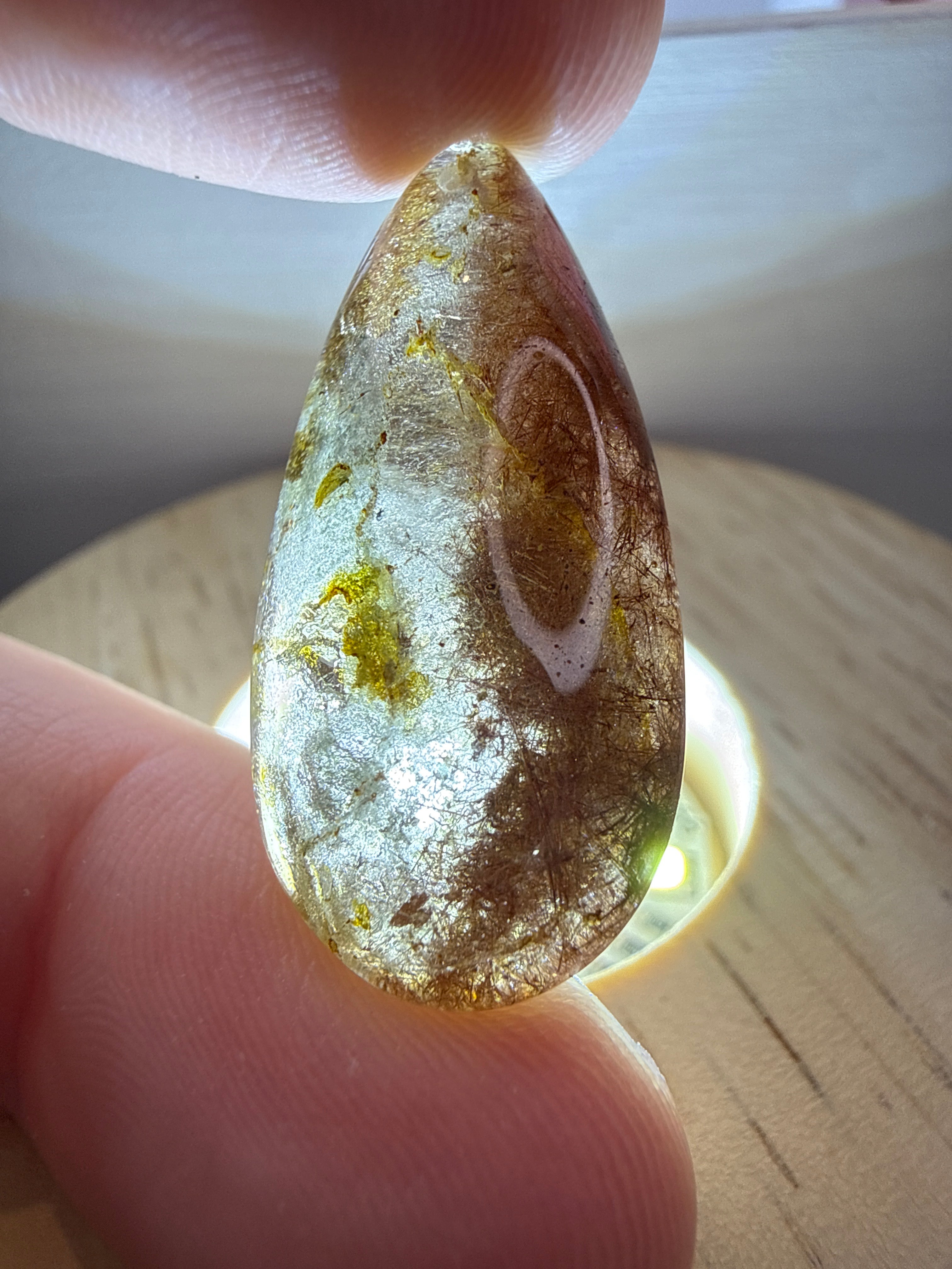 Yellow & Red Rabbits Hair Pendant