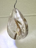 Green Tourmaline in Quartz Pendant