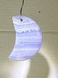 Blue Lace Agate Moon Pendant