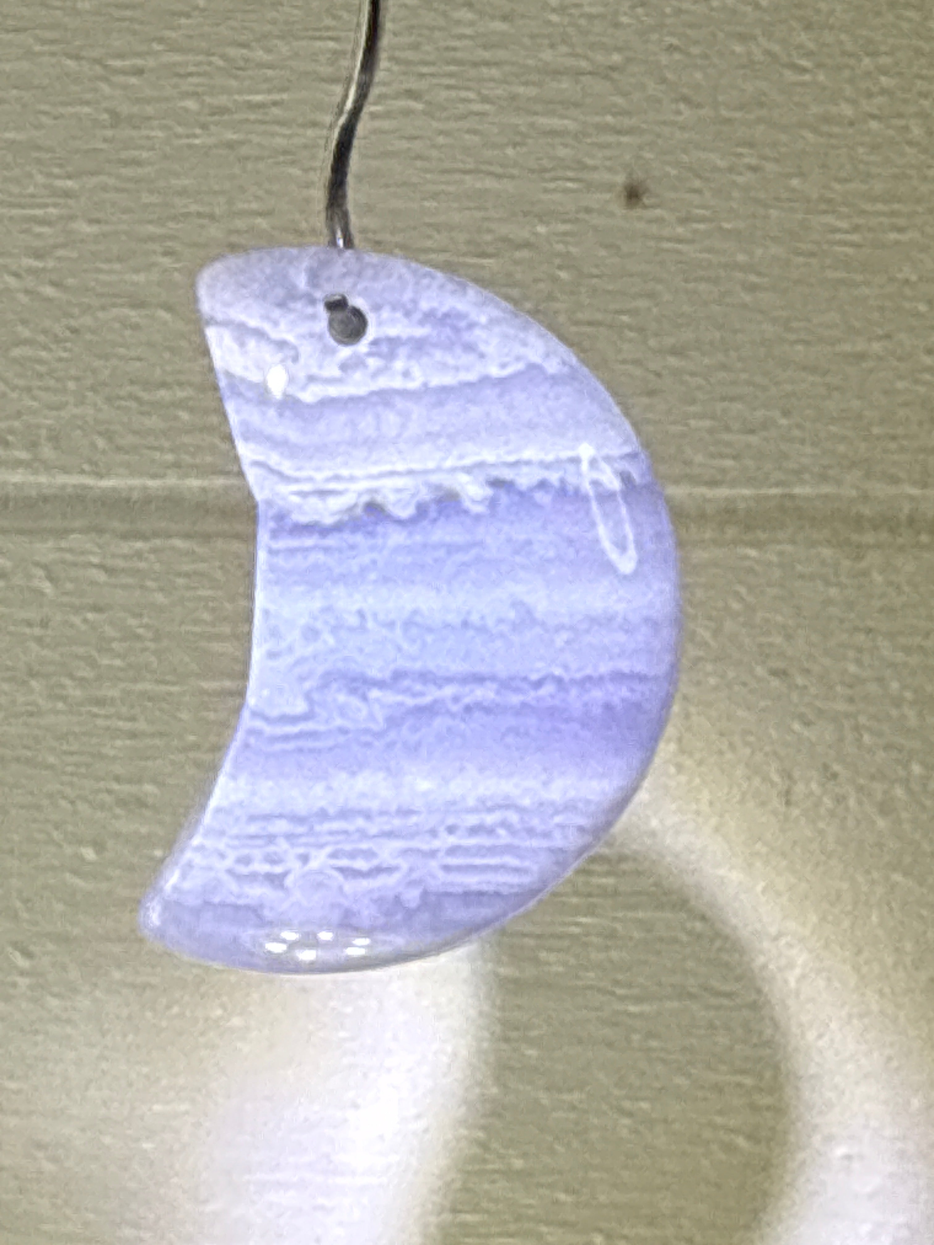 Blue Lace Agate Moon Pendant