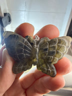 Carved Labradorite Butterfly Pendant