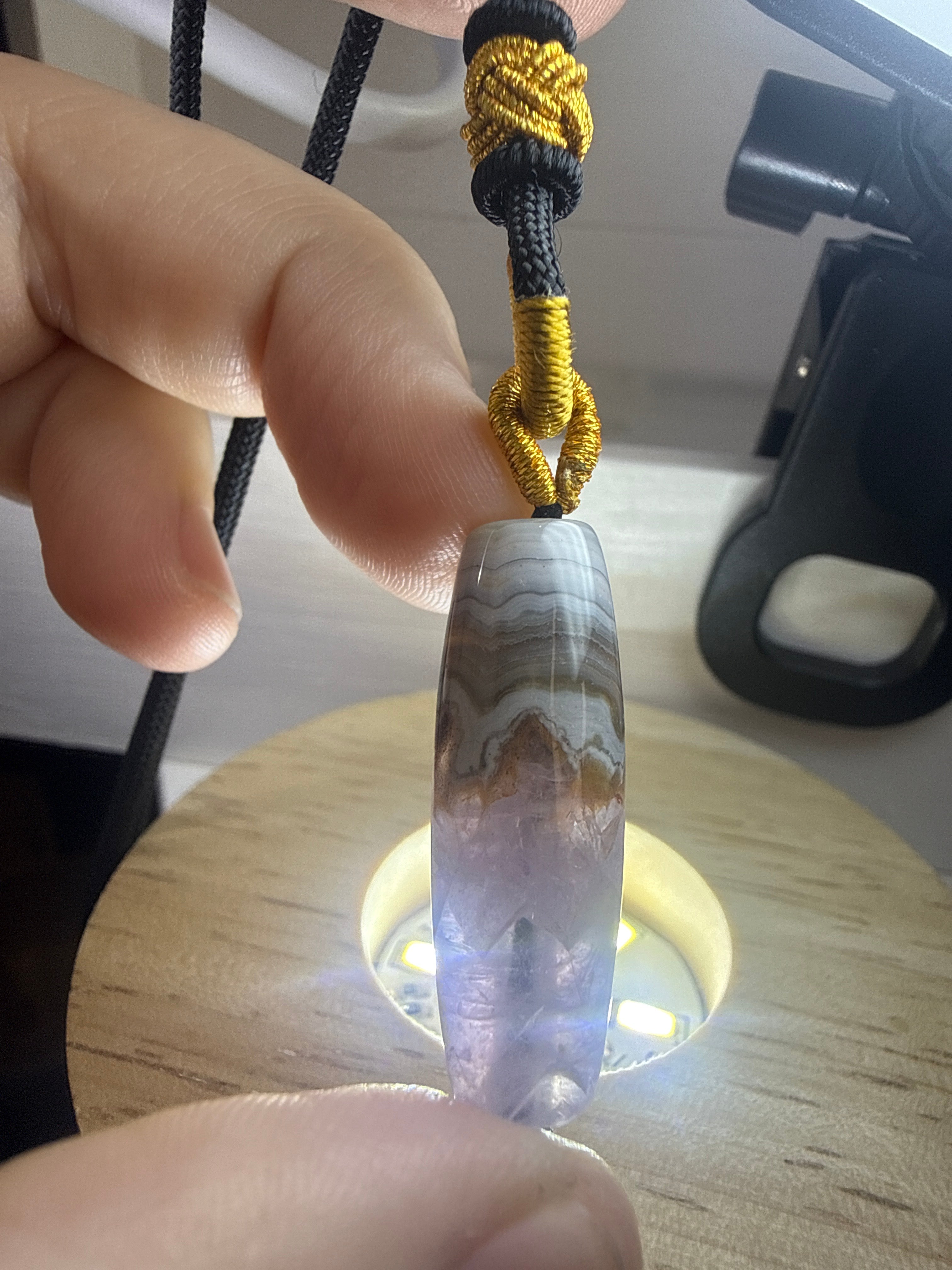 Amethyst with Mexican Lace Agate Pendant