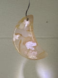 Flower Agate Moon Pendant
