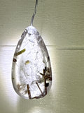Green Tourmaline in Quartz Pendant