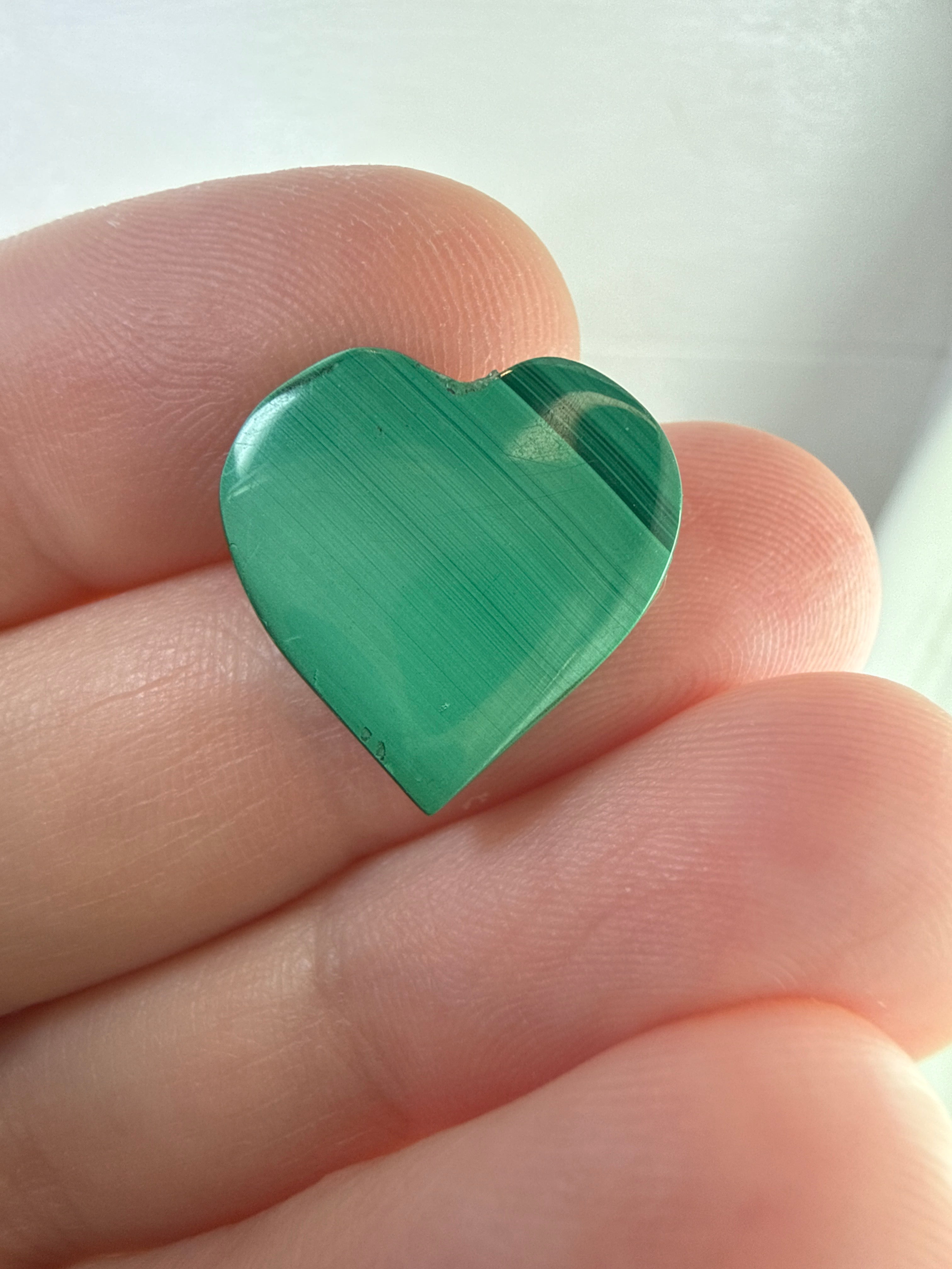Dainty Malachite Heart Pendant