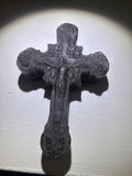 Silver Sheen Obsidian Cross Pendant