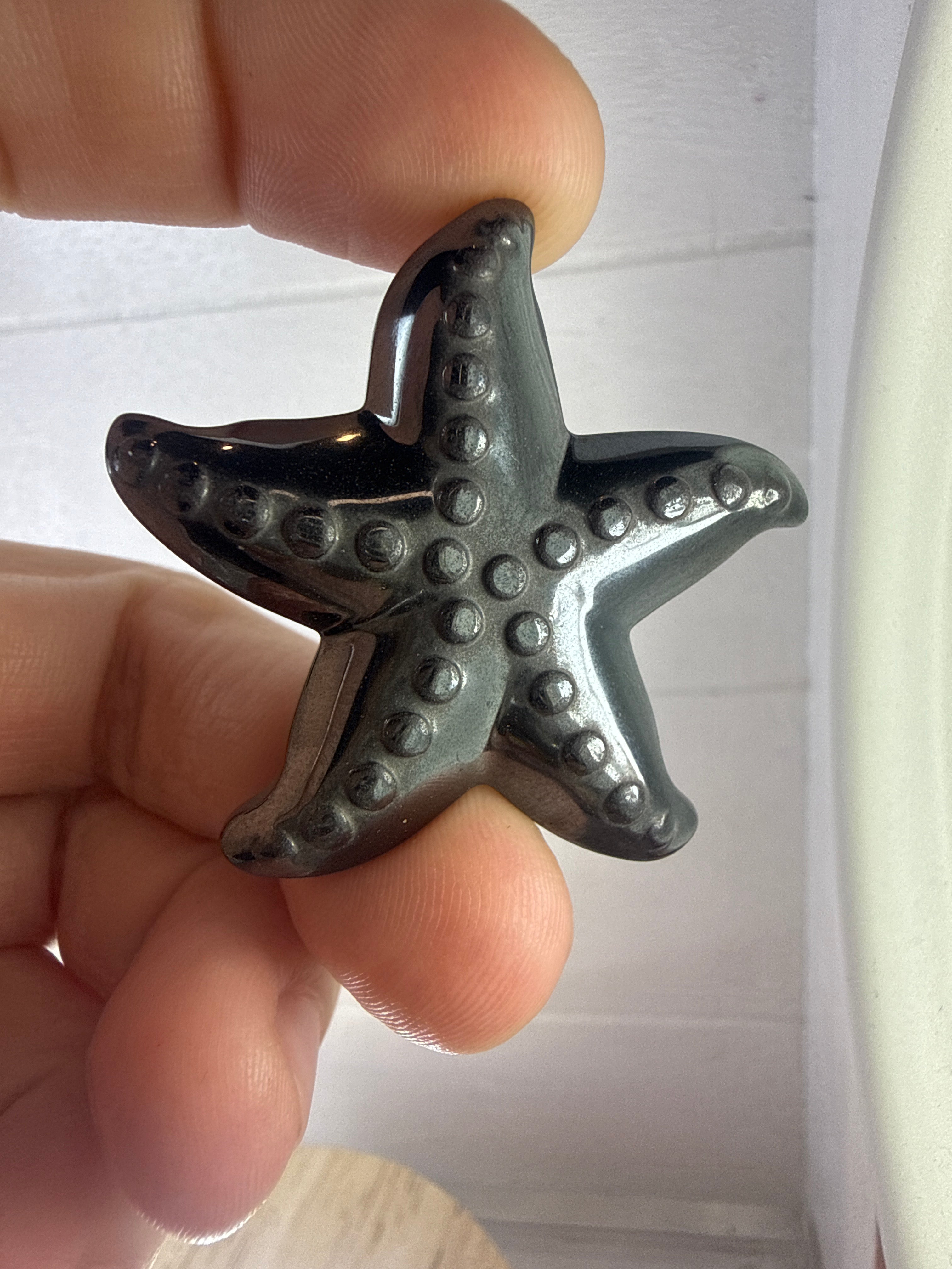 Hematite Starfish Pendant