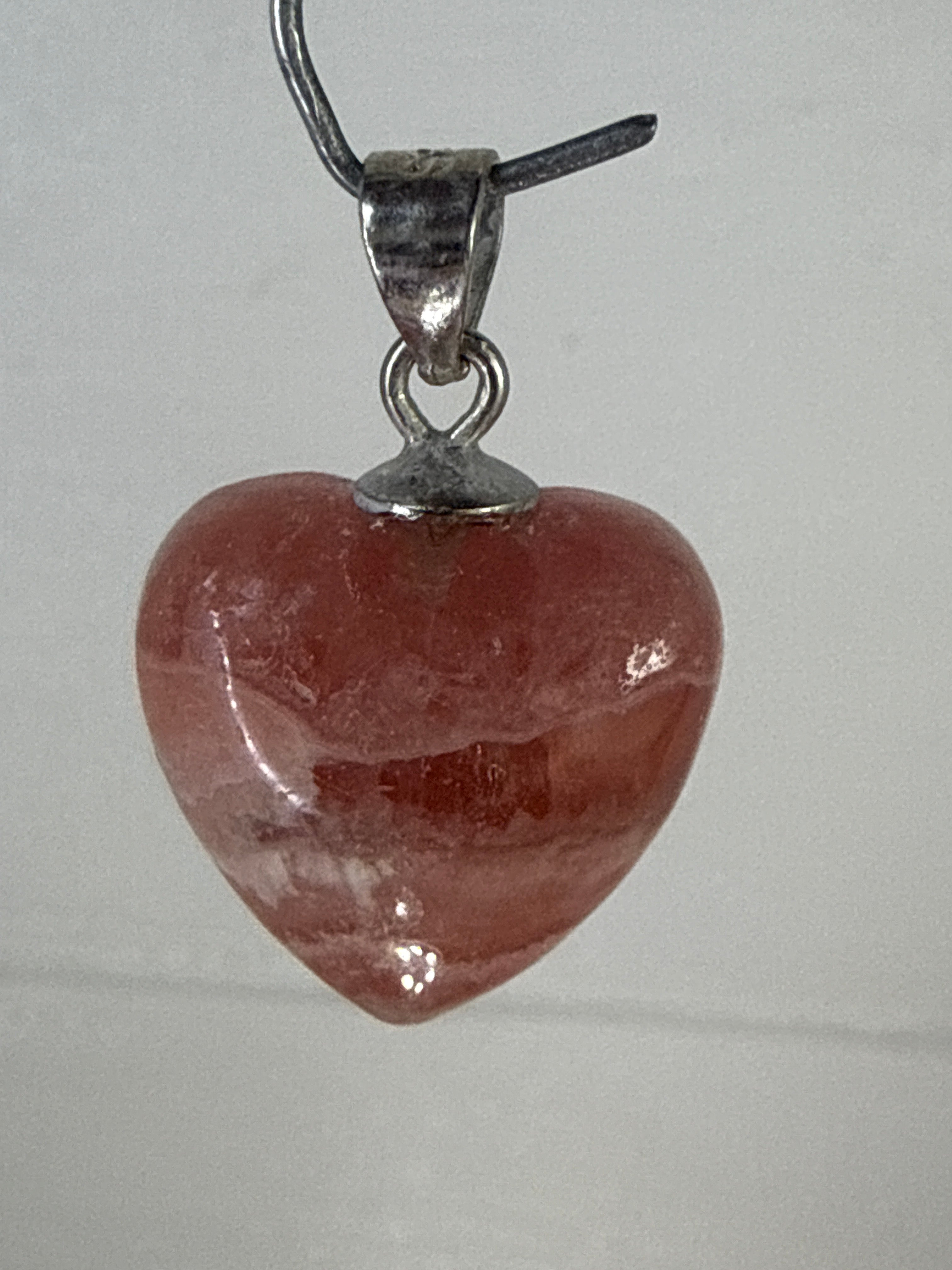 Rhodochrosite Heart Pendant