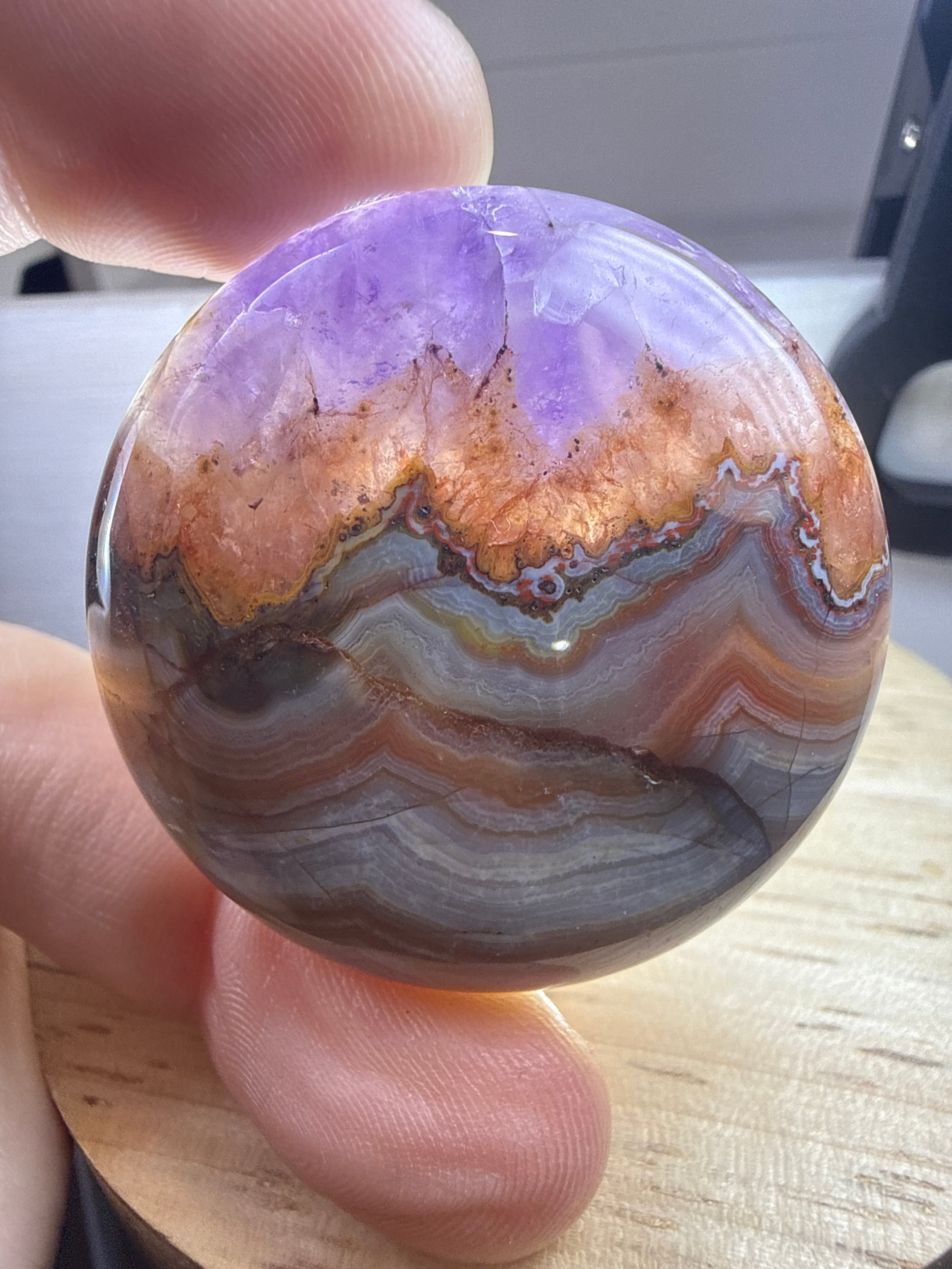Amethyst with Mexican Lace Agate Pendant