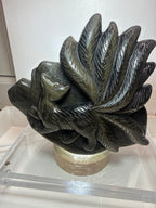 Good Sheen Obsidian 9 Tails Fox Carving
