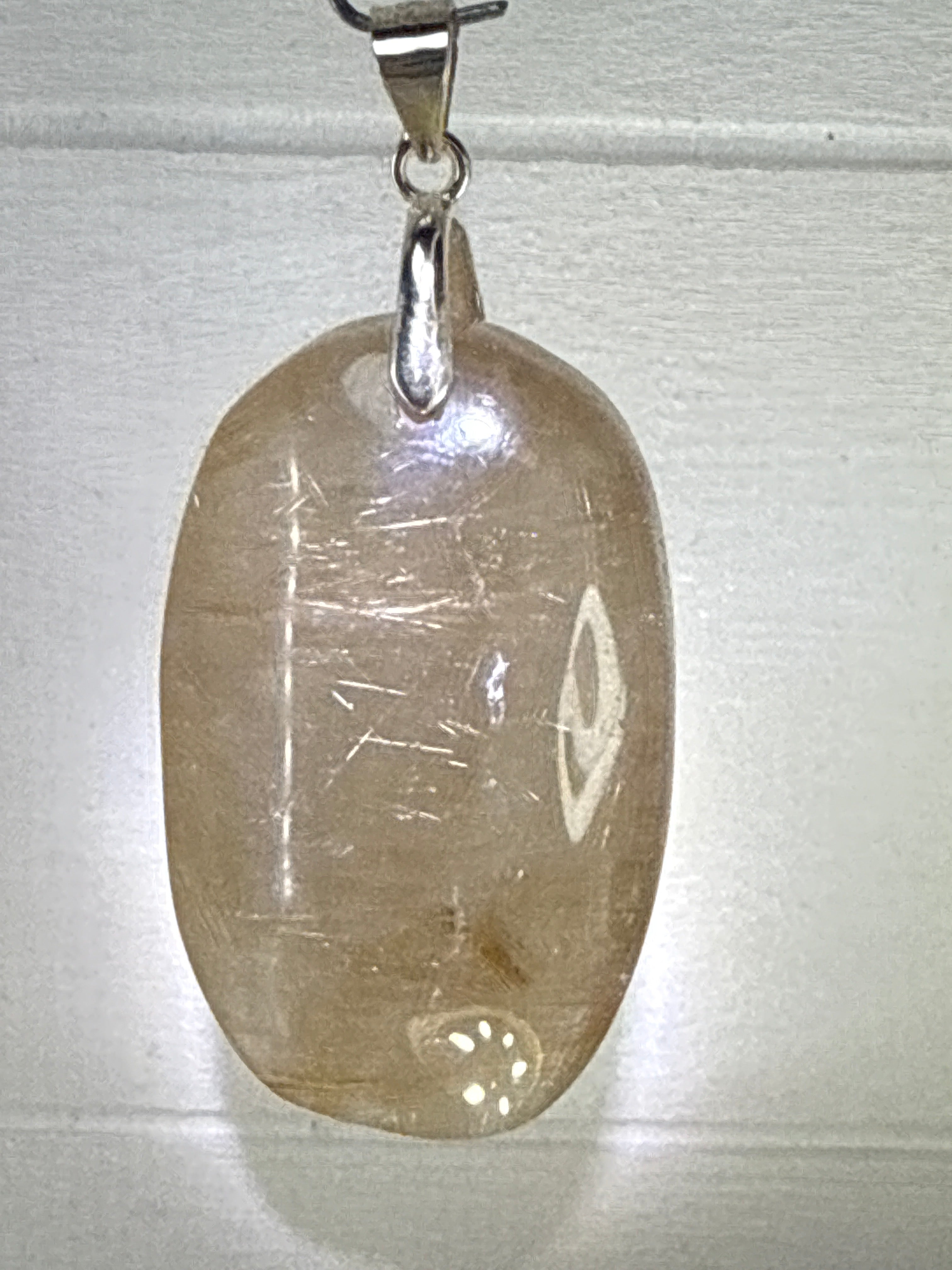 Gold Rutile in Smokey Quartz Pendant
