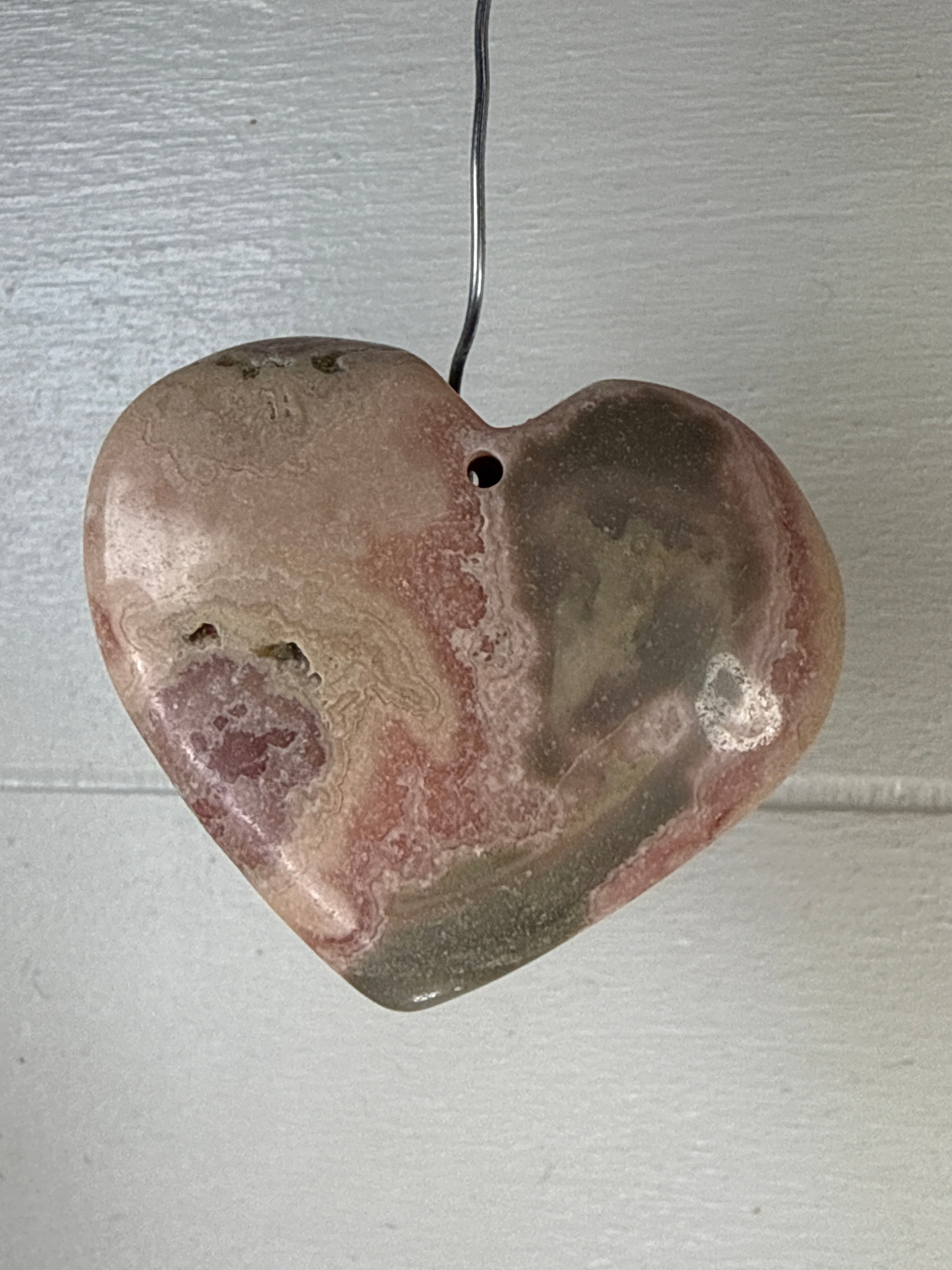Rhodochrosite Heart Pendant