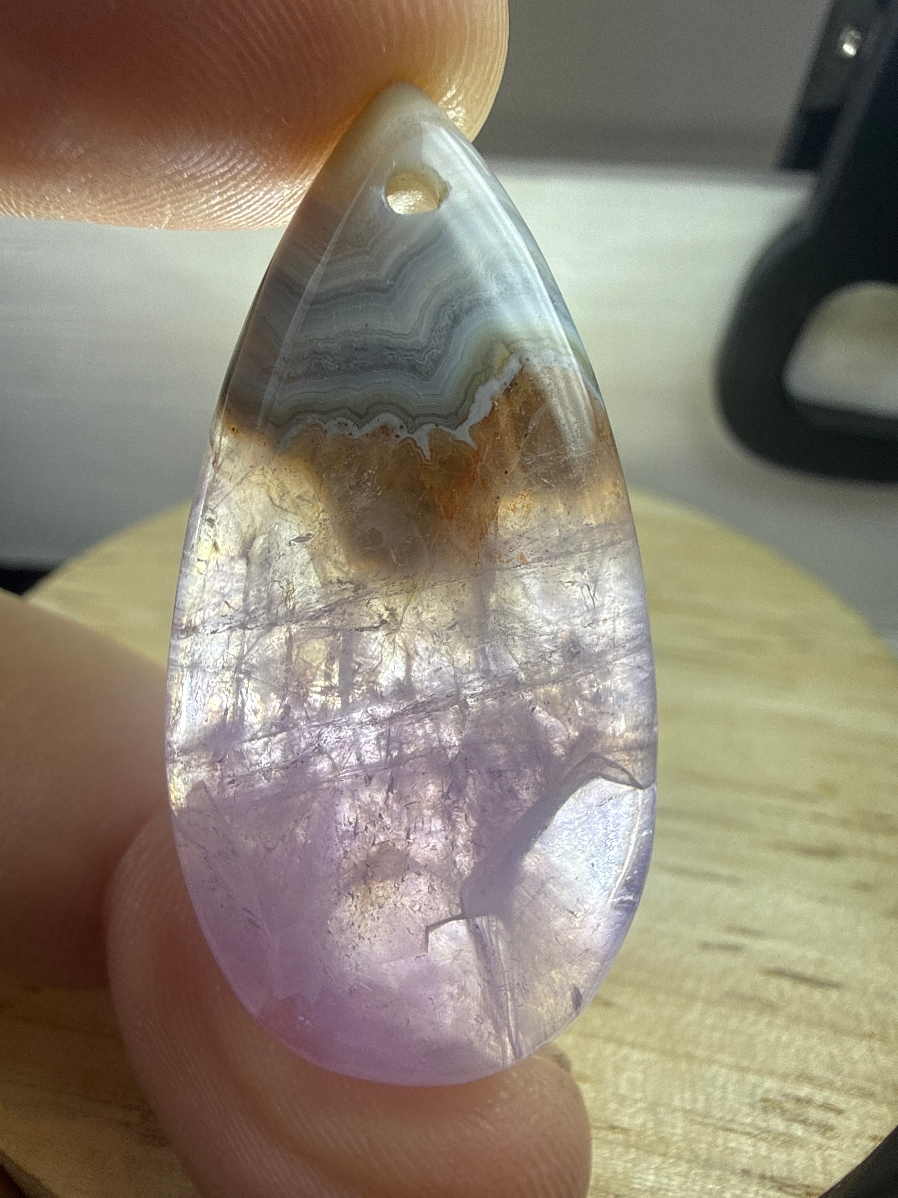 Amethyst with Mexican Lace Agate Pendant