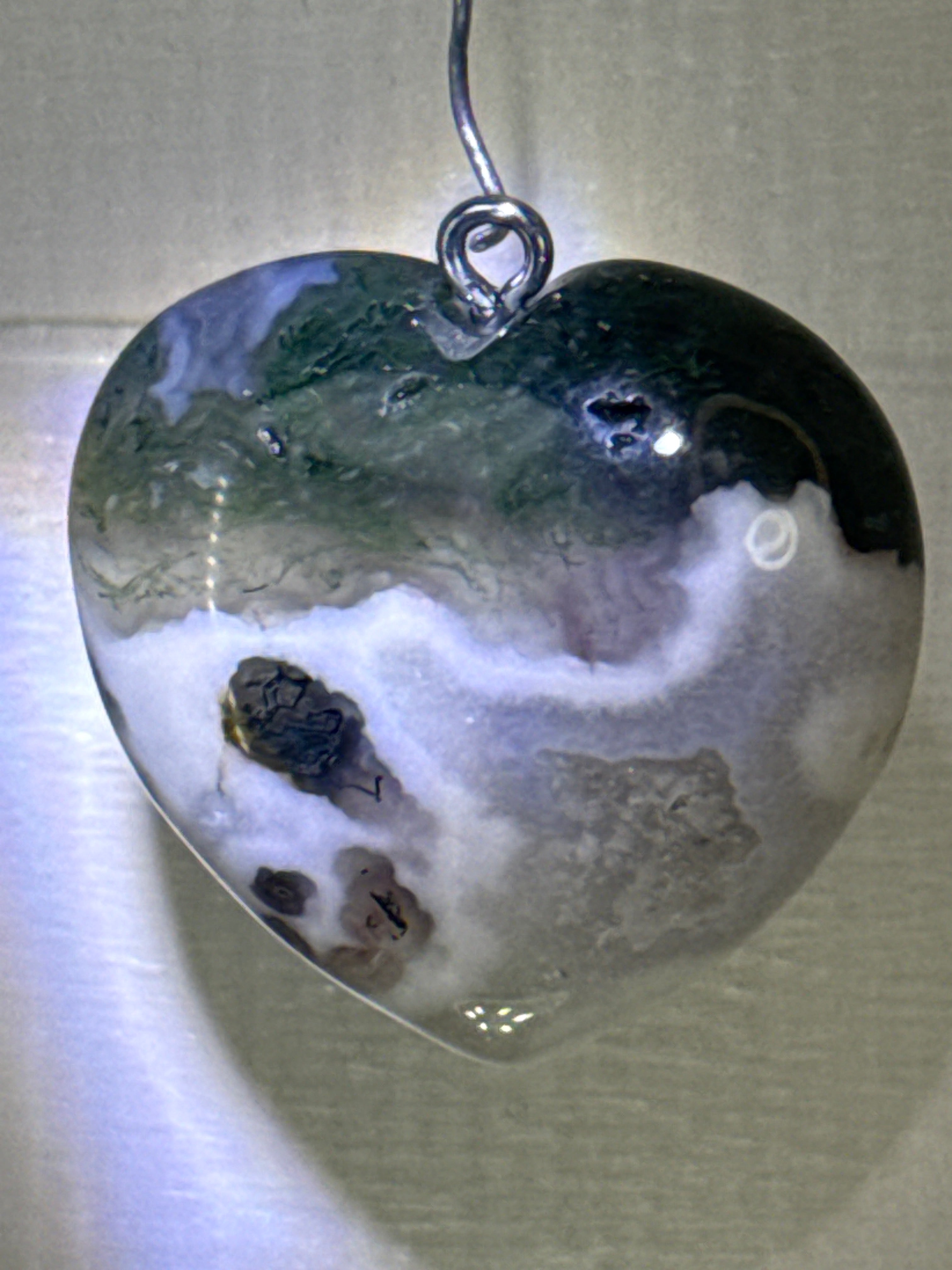 Moss Agate Heart Pendant