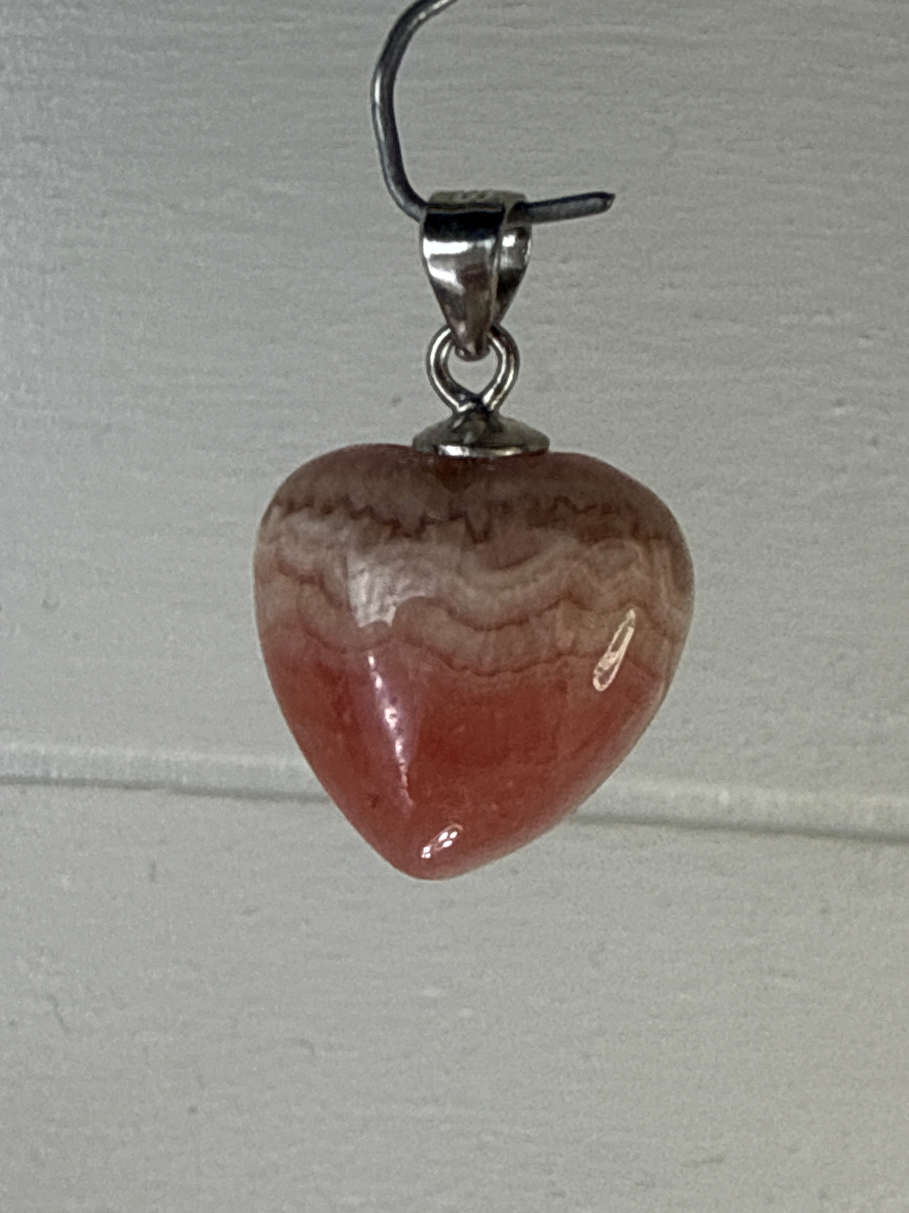 Rhodochrosite Heart Pendant