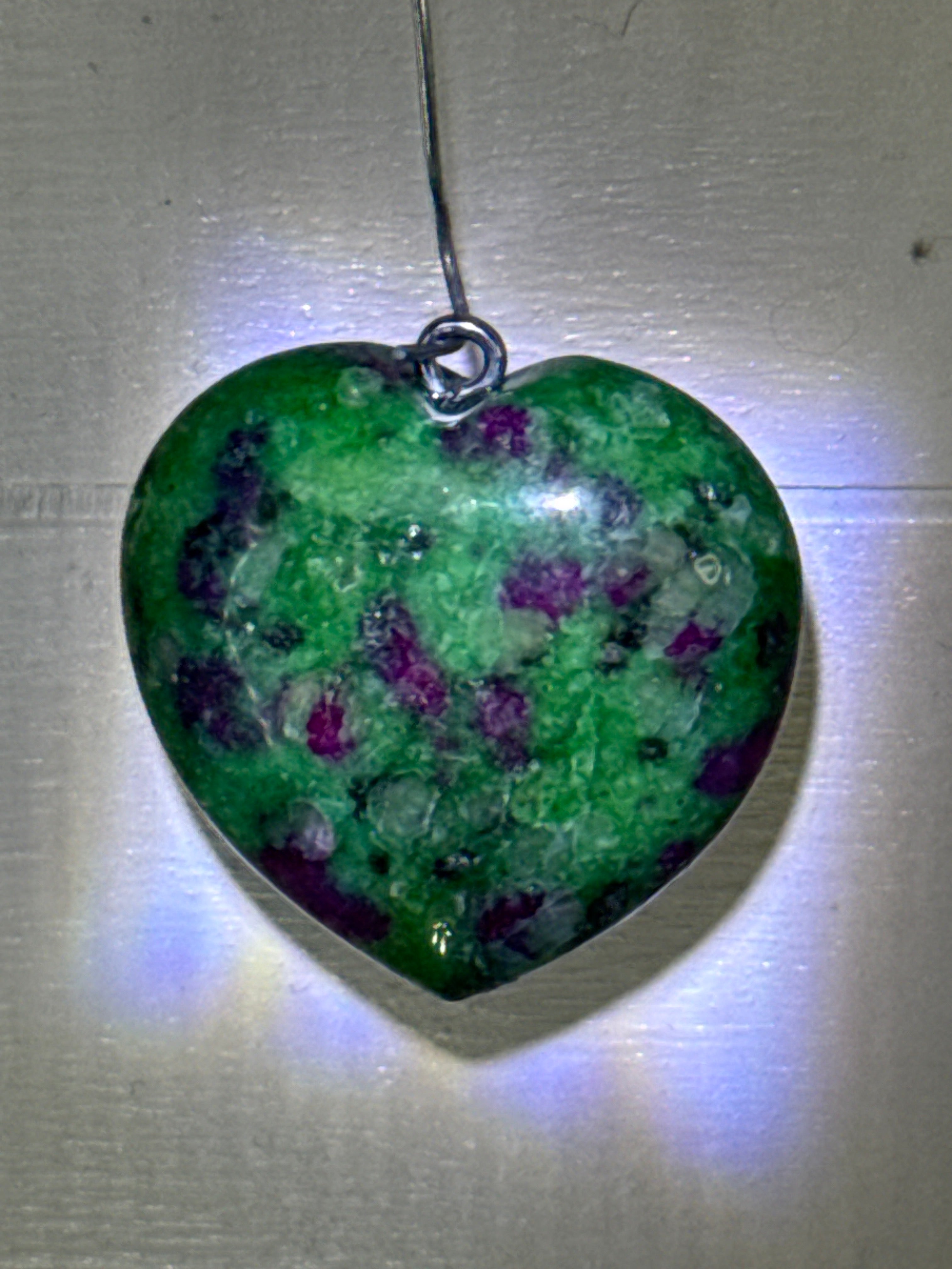 Ruby Zoisite Heart Pendant