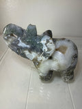 Druzy Moss Agate Elephant