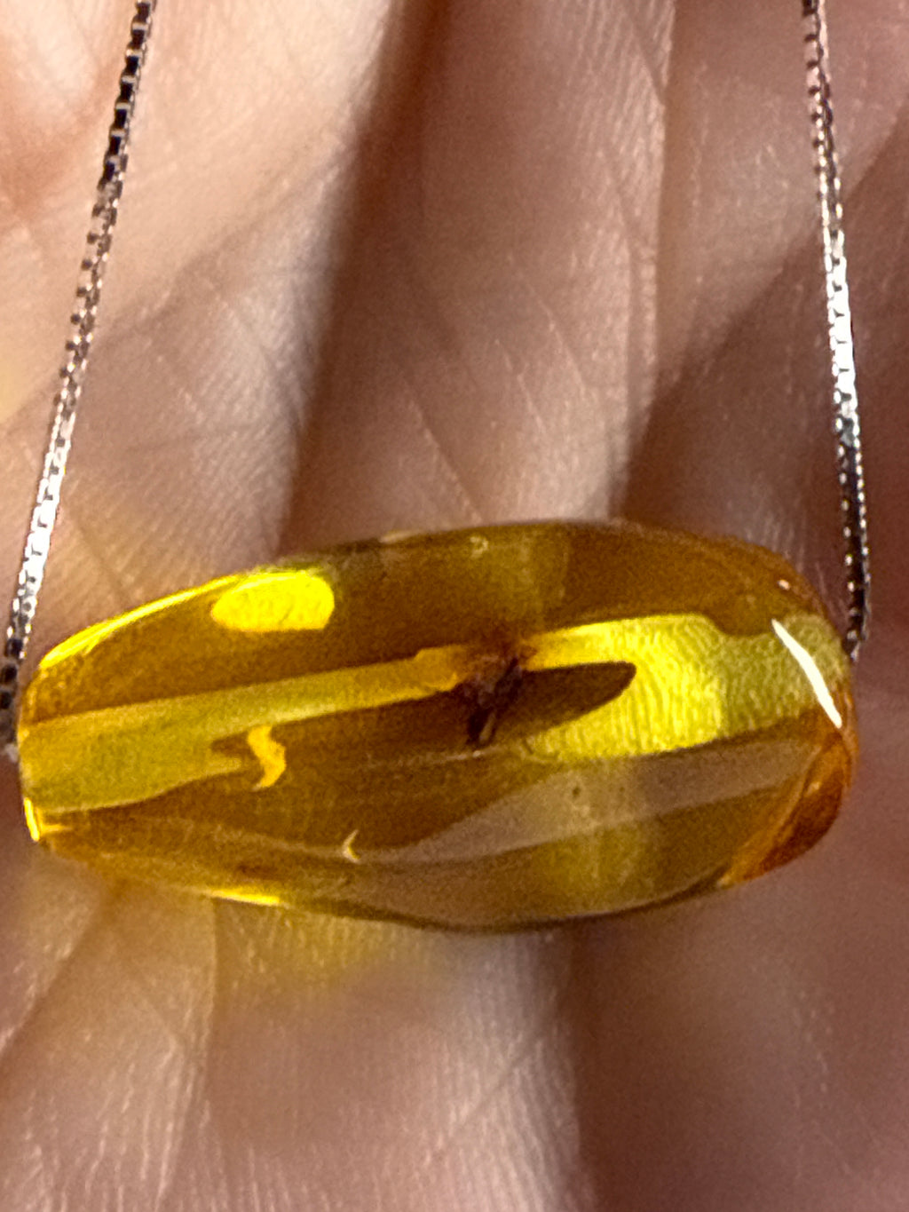 Amber Pendant with Mosquito