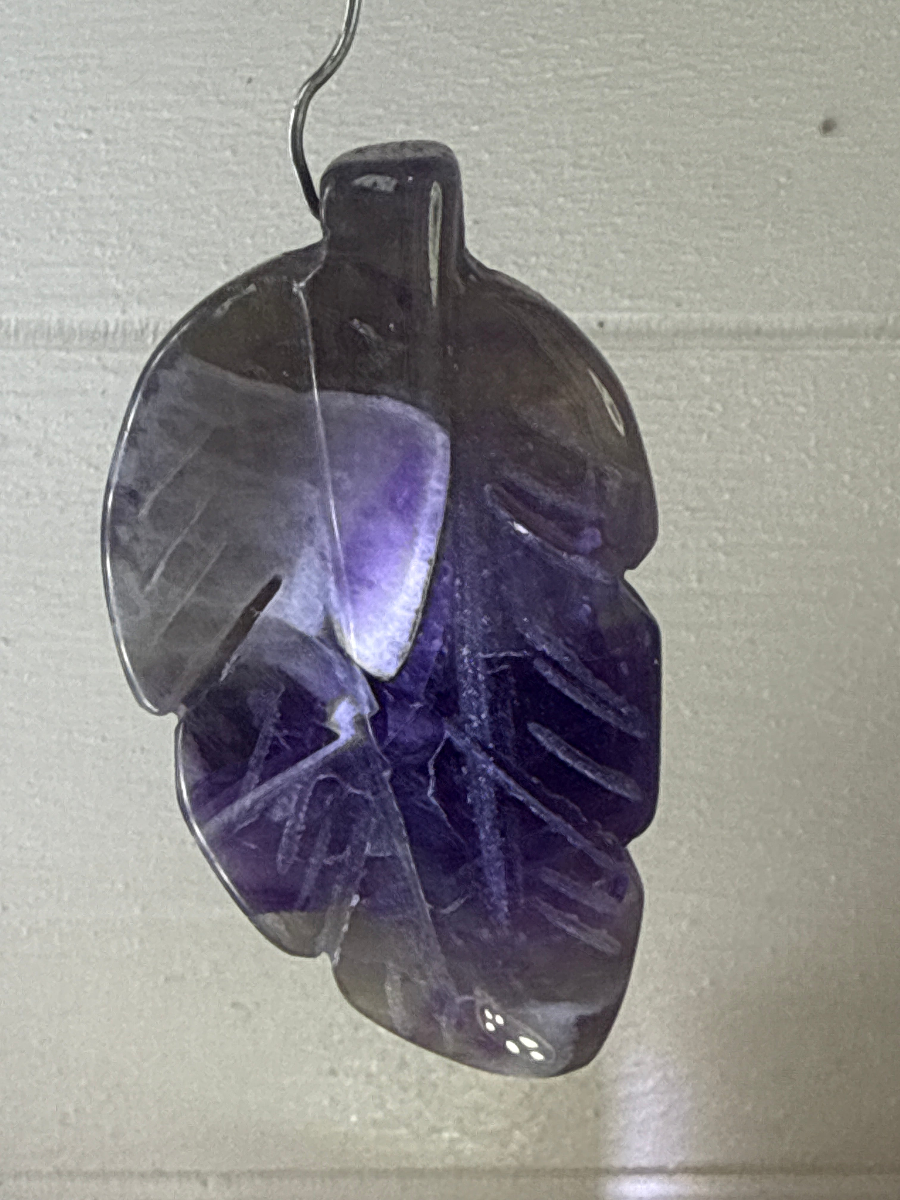 Dream Amethyst Feather Pendant