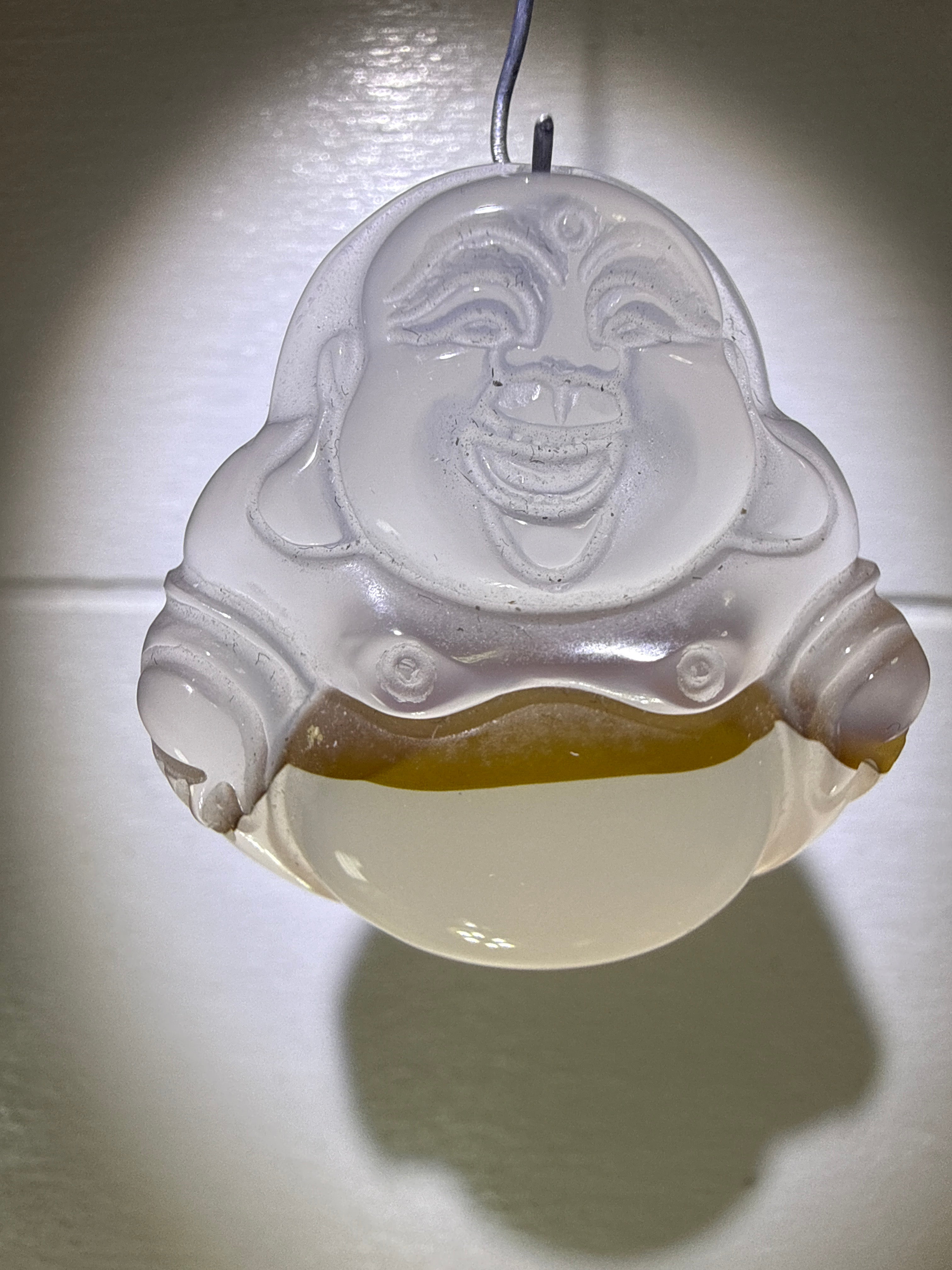 Dendritic Agate Carved Buddah Pendant