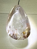 Green Tourmaline in Quartz Pendant