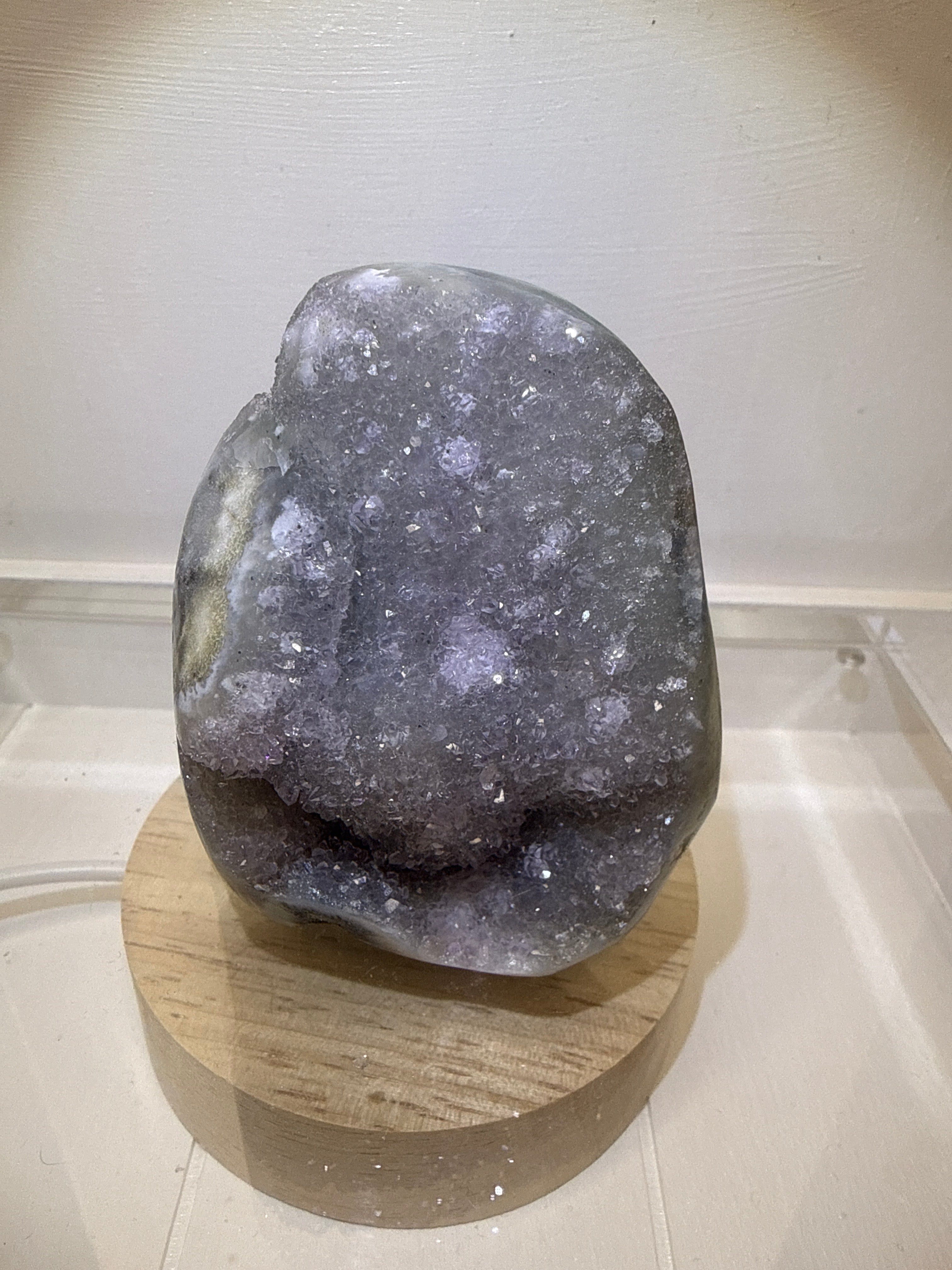 Rainbow Druzy Amethyst ( White and Grey)
