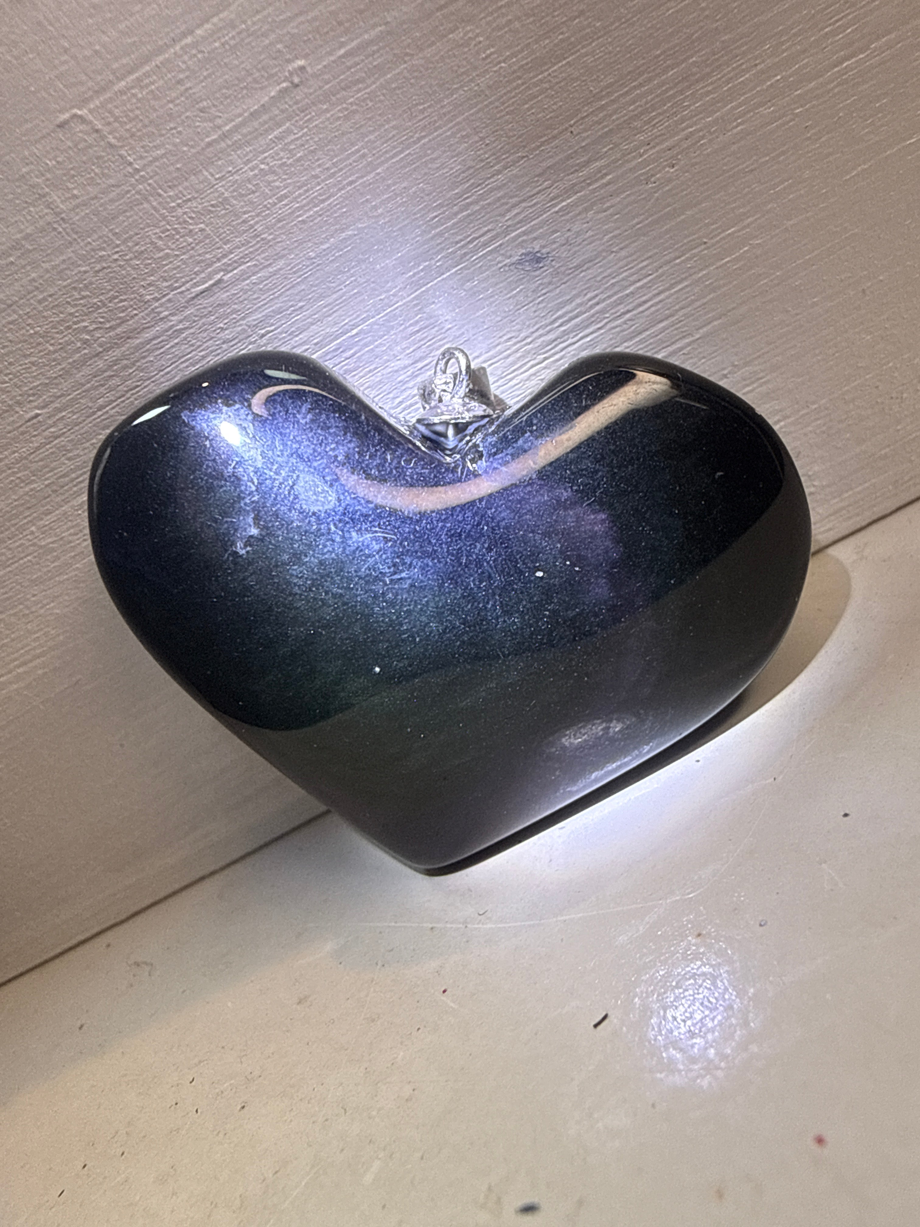 Rainbow Obsidian Heart Pendant