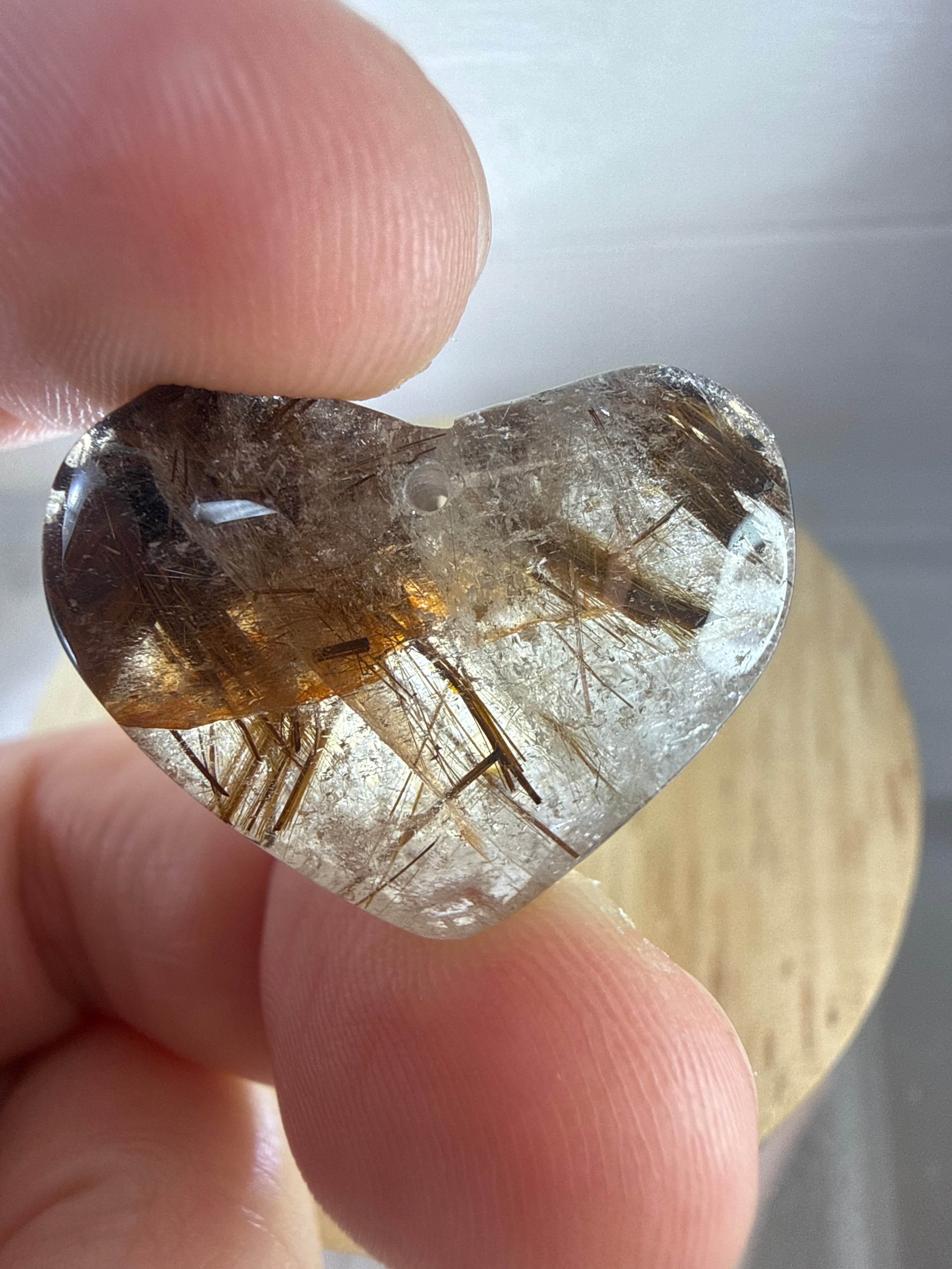 Copper Rutile Heart Pendant