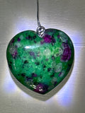 Ruby Zoisite Heart Pendant