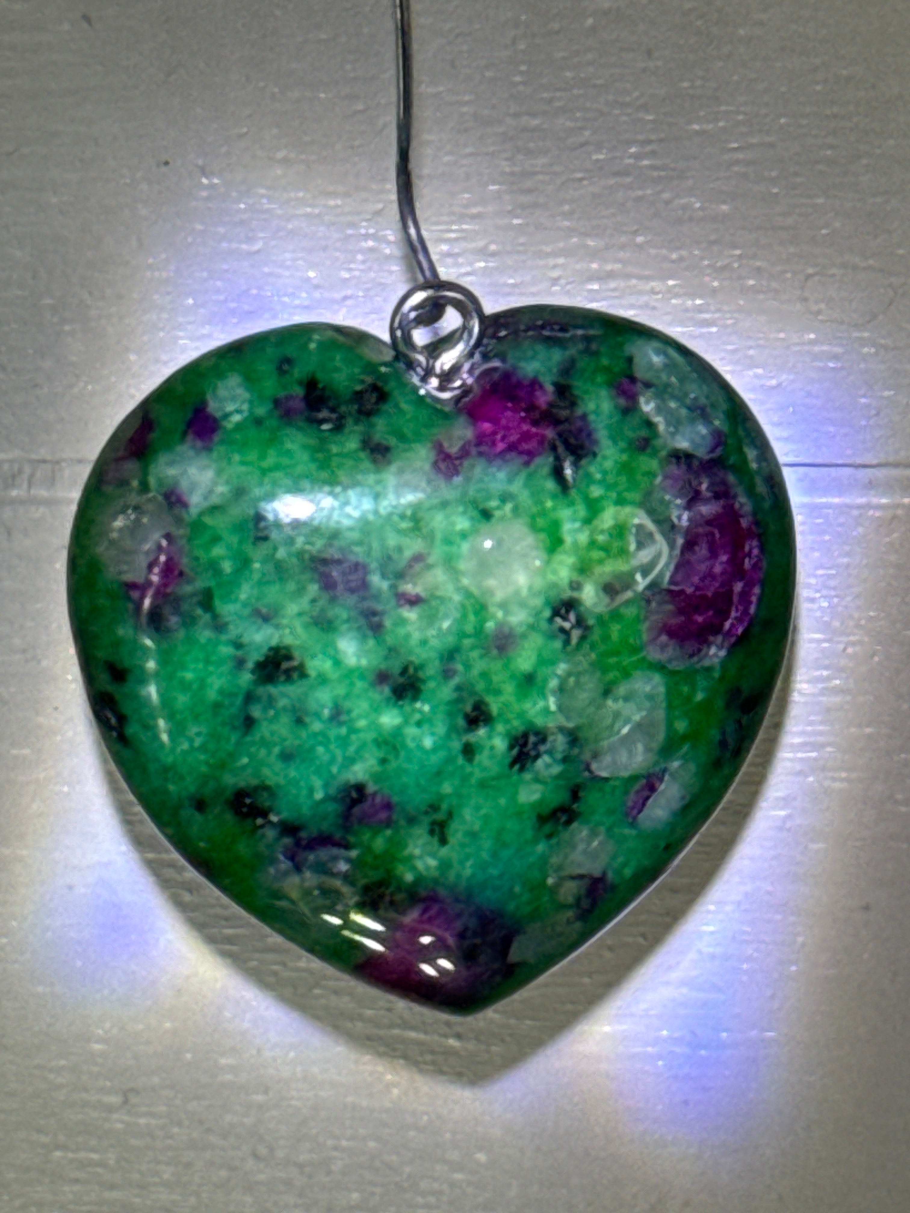 Ruby Zoisite Heart Pendant