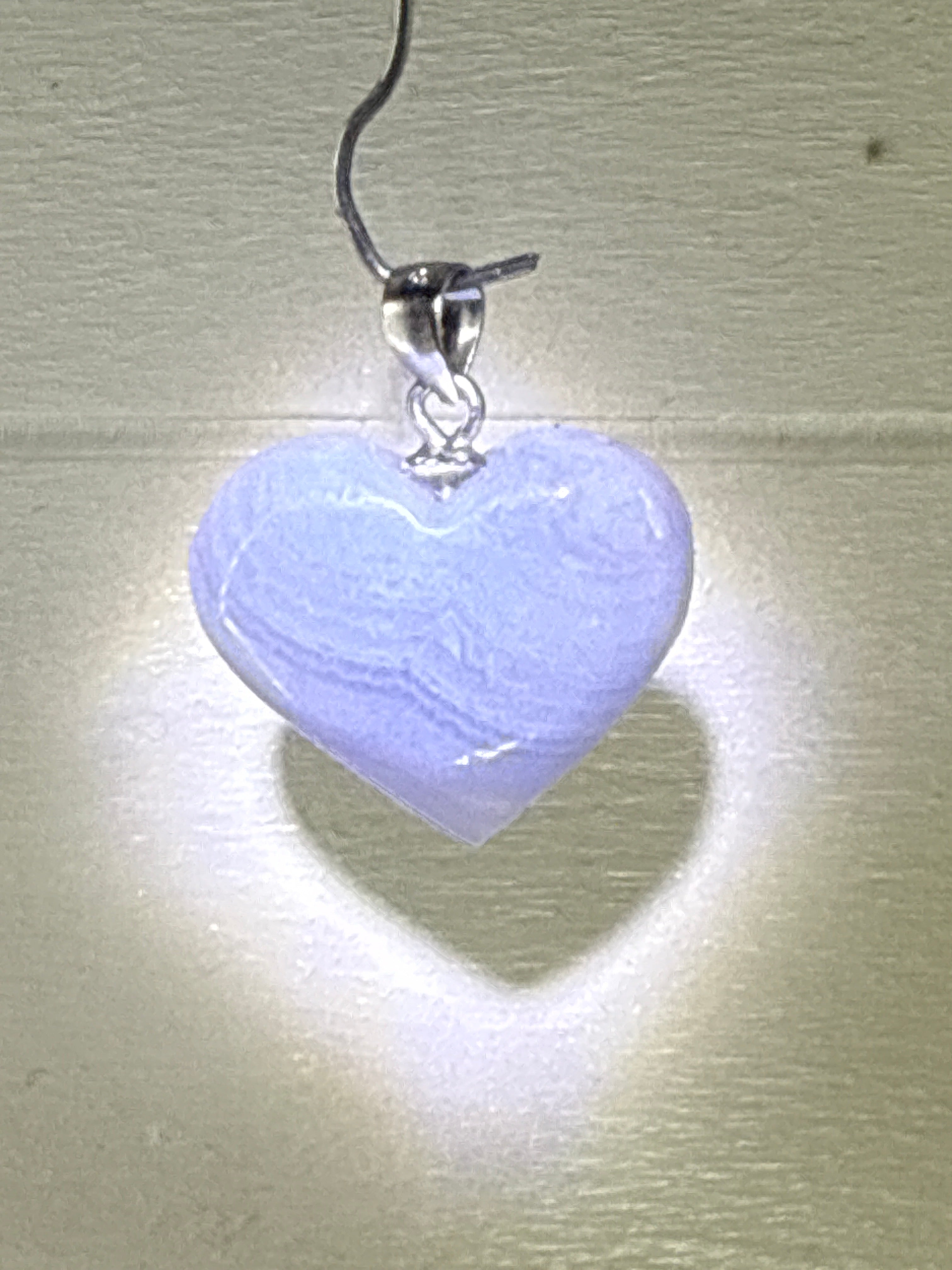 Blue Lace Agate Heart Pendant