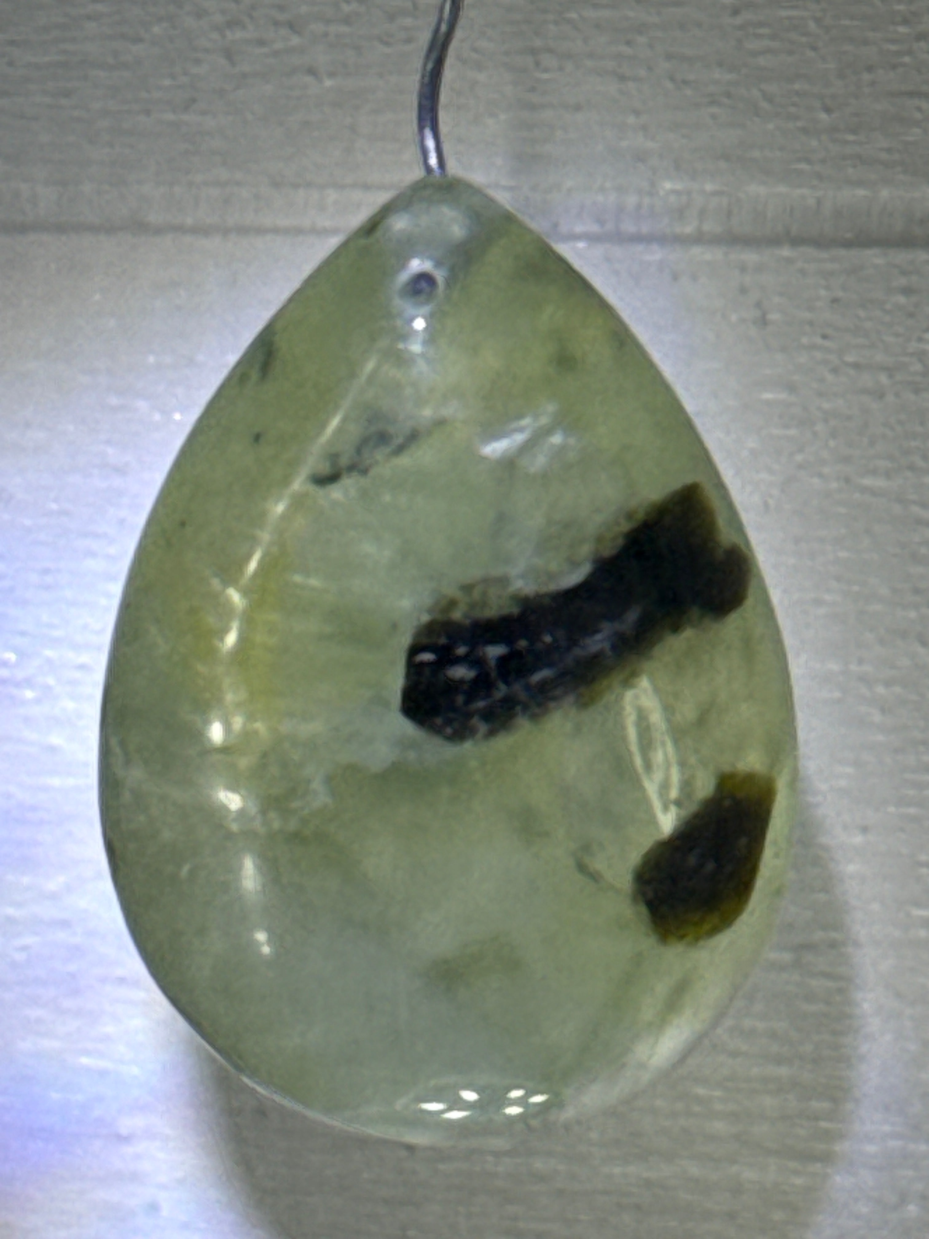 Prehnite with Epidote Pendant