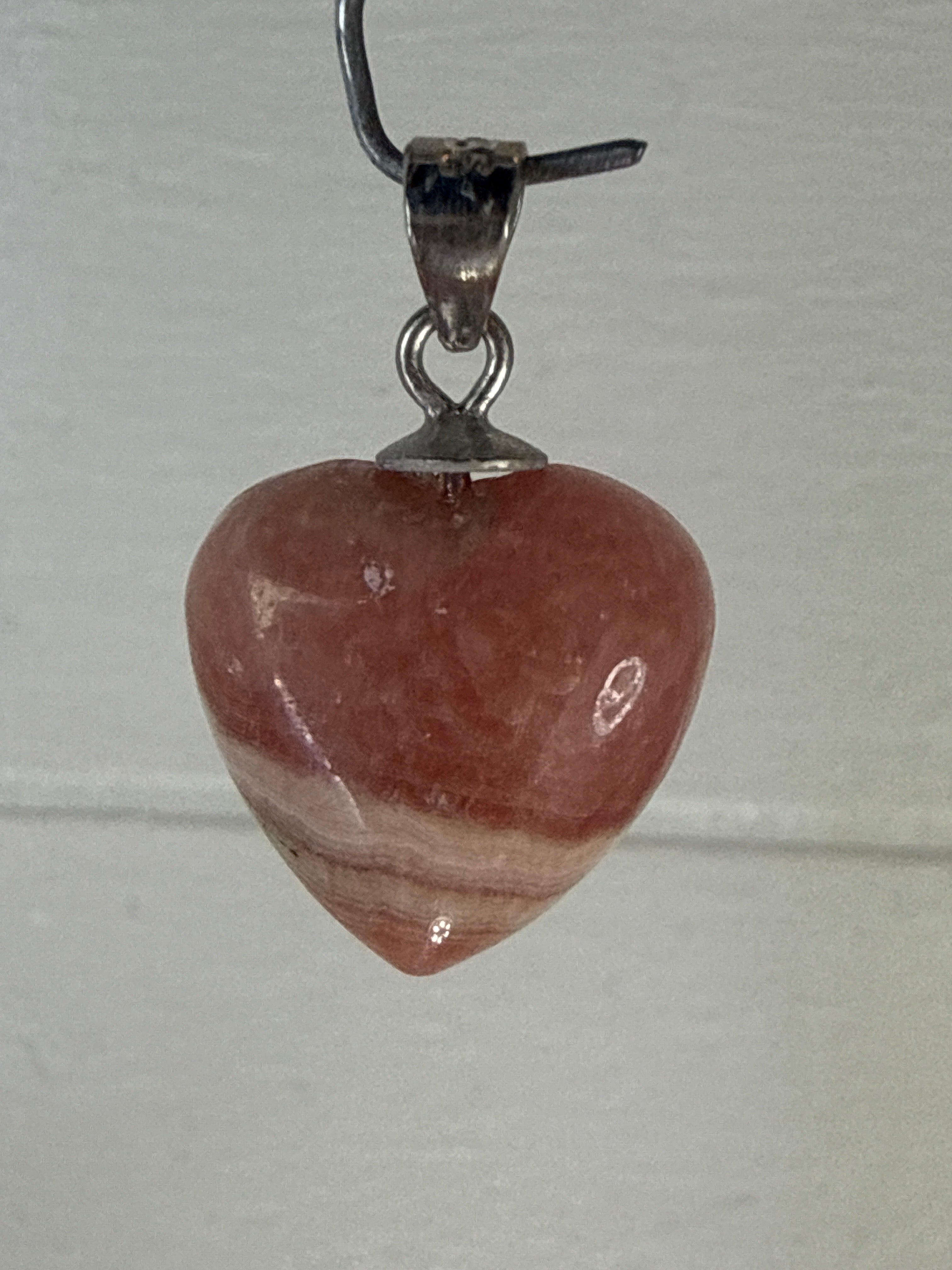Rhodochrosite Heart Pendant