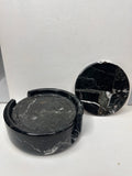 Black Jade Coaster Set of 4 with Holder
