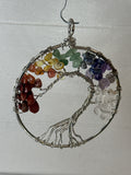 Chakra Crystal Tree of Life Pendant