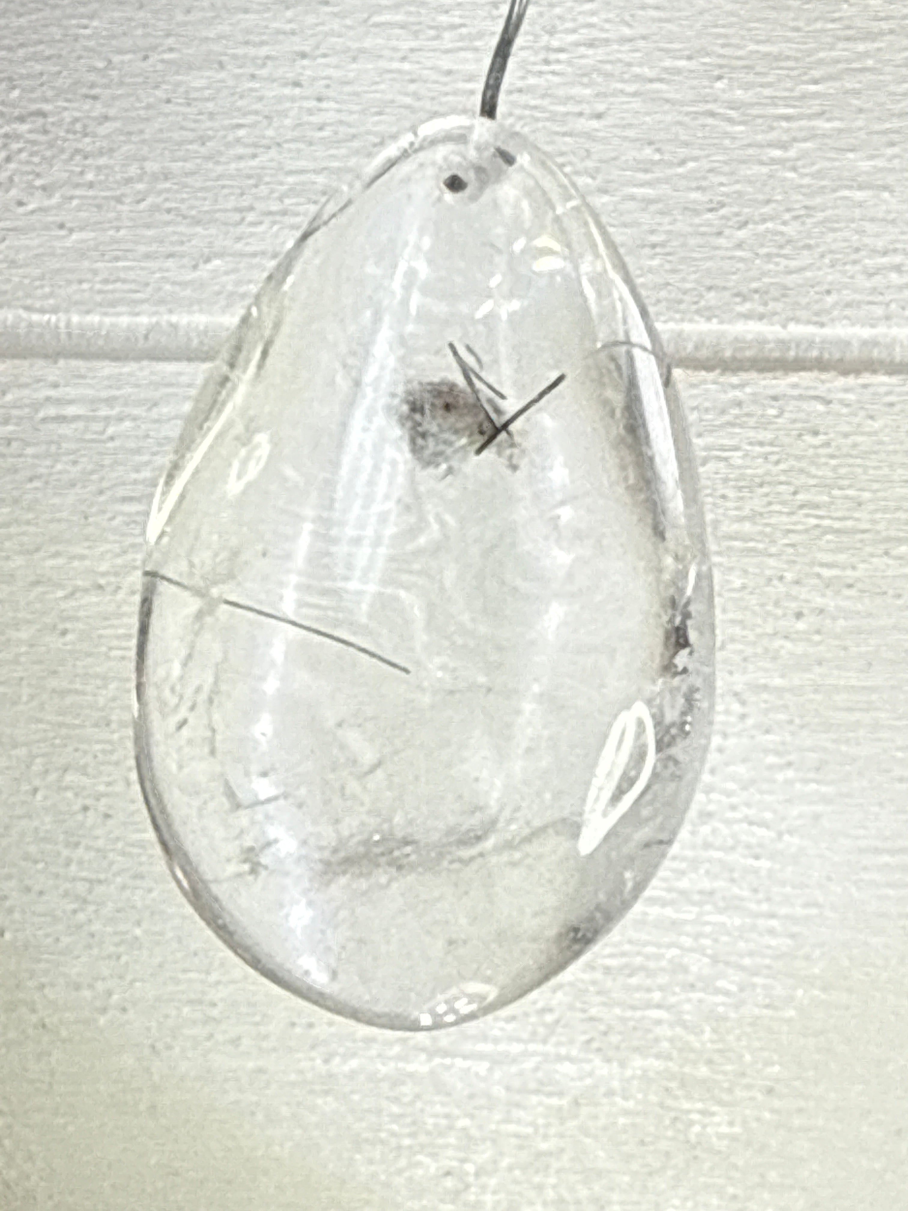 Black Rutile with Garden Quartz Pendant