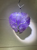 Amethyst Heart Tree of Life Pendant